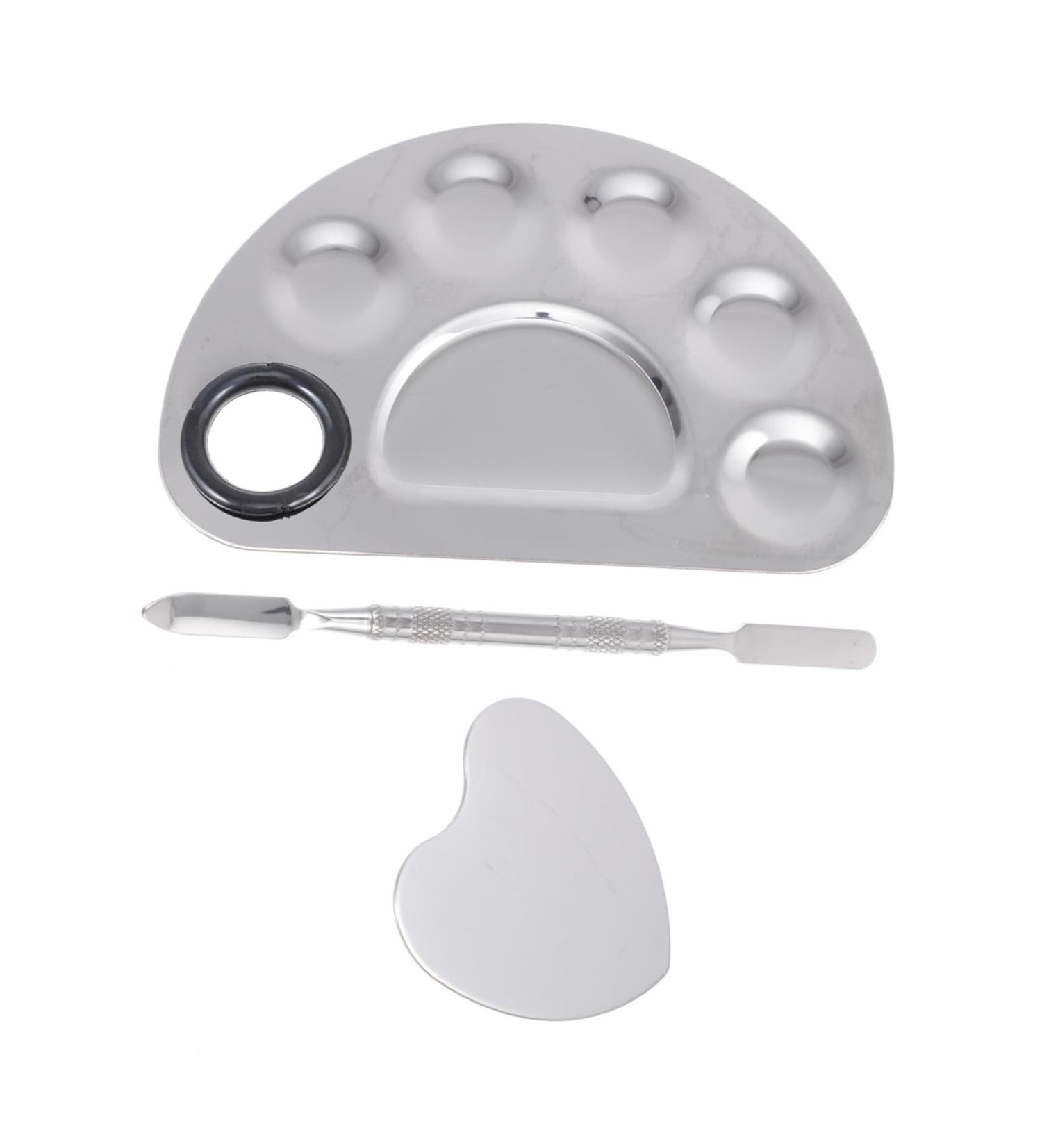 POPETPOP Nail Art Display Set - 3 Palette Mixing Plates & Stainless Steel Tools for Perfect Make-Up & Manicure - Buy Online on GoSupps.com
