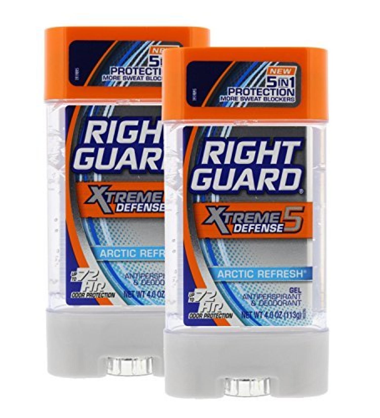 Right Guard Xtreme Gel Defense 5 Arctic Refresh 4oz (118ml) - 2 Pack - Buy Online on GoSupps.com