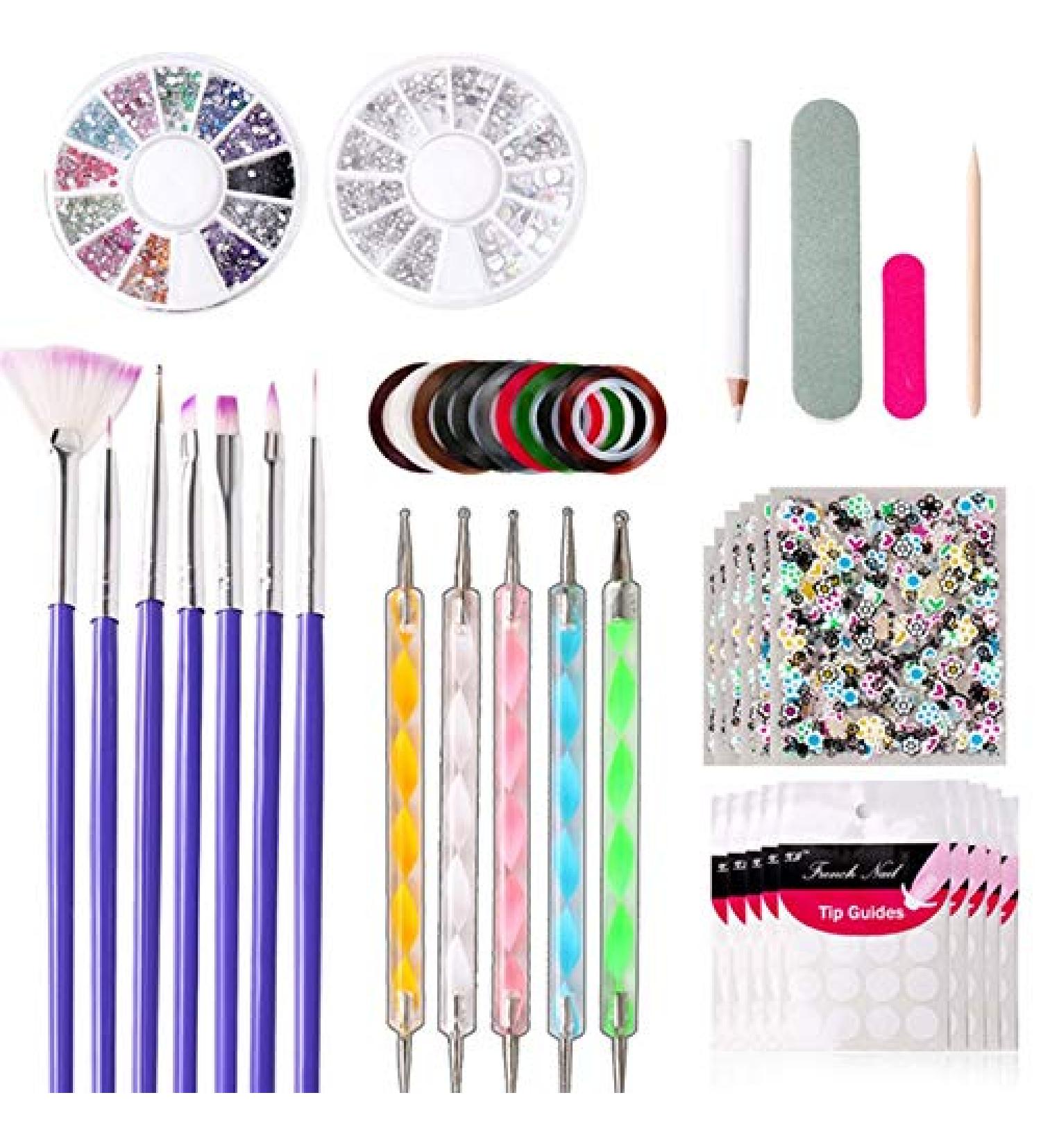 RIYAN Nail Art Tools Crystal Beads Bead Picker Dotted Pen Professional Manicure Brush Polishing Painting Pencil Uv Gel Nails - Buy Online on GoSupps.com