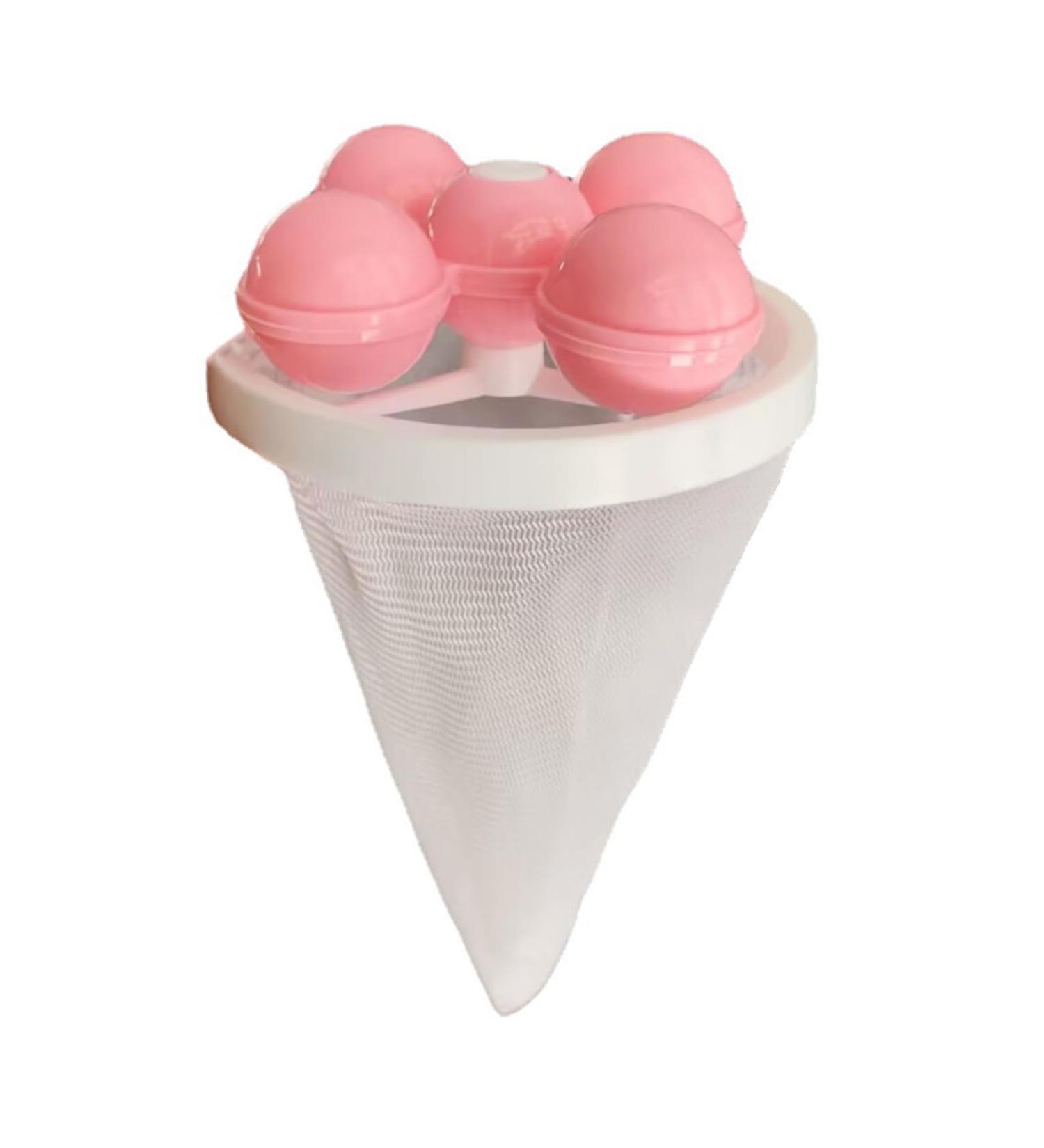 Lint Hair Catcher Washing Machine Filter Ball Washer Lint Catcher with Mesh Bag A Reusable Wear Resistant Laundry Cleaning Tool Pink - Buy Online on GoSupps.com