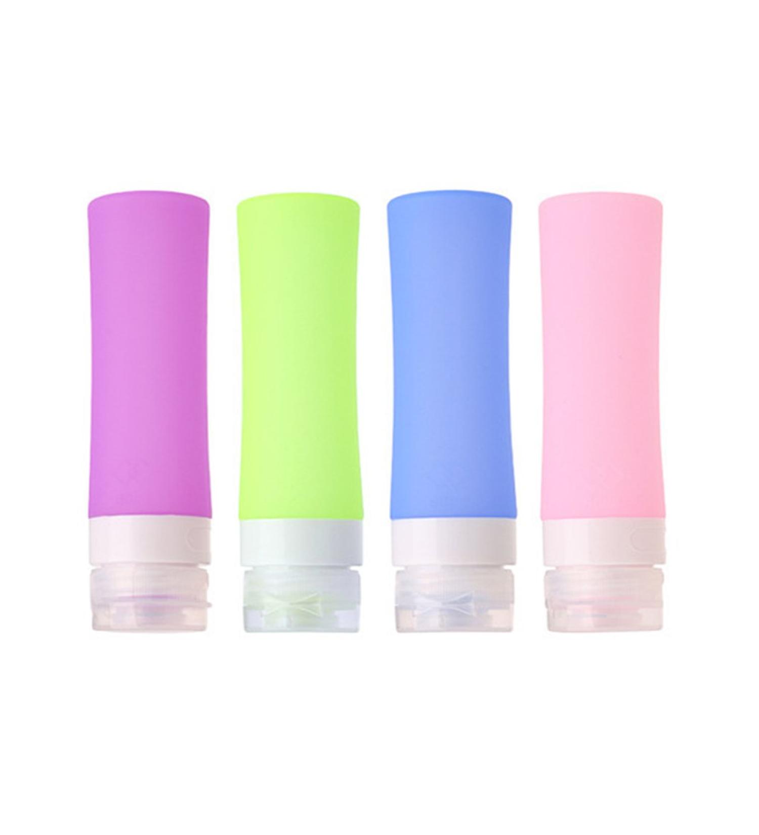 Chseo Silicone Travel Bottles Set (4 Pcs) - Perfect for Liquids Shampoo Lotion & Cosmetics - Ideal Travel Containers for International Shipping - Buy Online on GoSupps.com