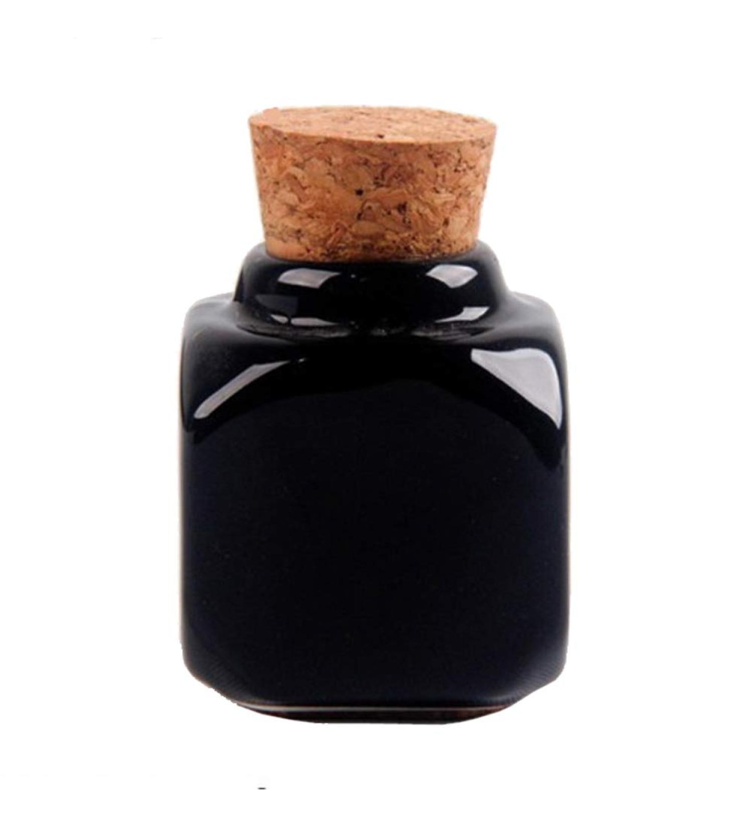 Porcelain Dappen Dish with Wooden Cap - Nail Art Acrylic Powder Tool in Cube Style (Black) - Buy Online on GoSupps.com
