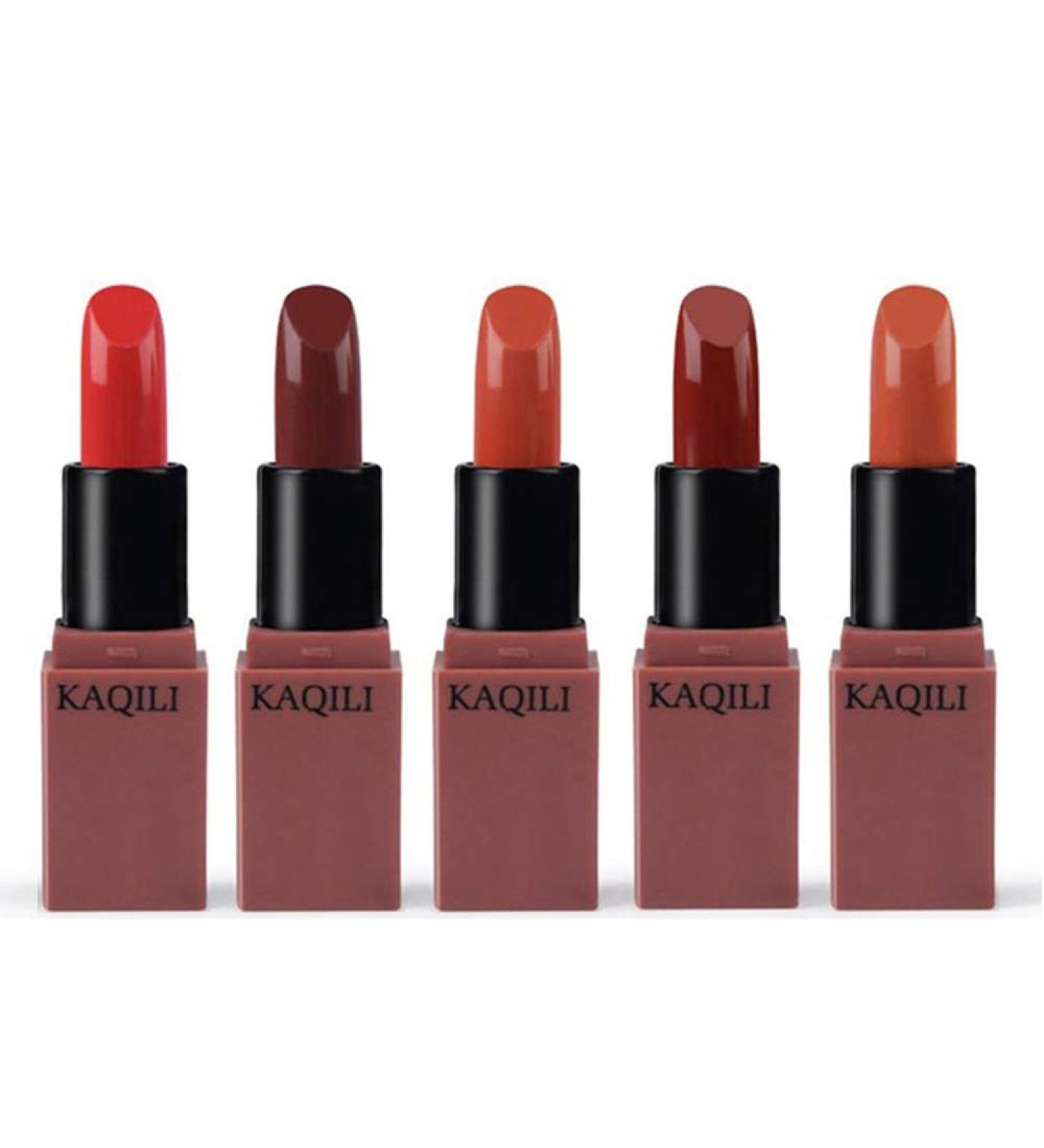 5 Colors/Set Mini Vitamin E Lipstick Matte Long Lasting Waterproof Moisturizing Lipgloss Cosmetic Make Up Set (Pumpkin Series)