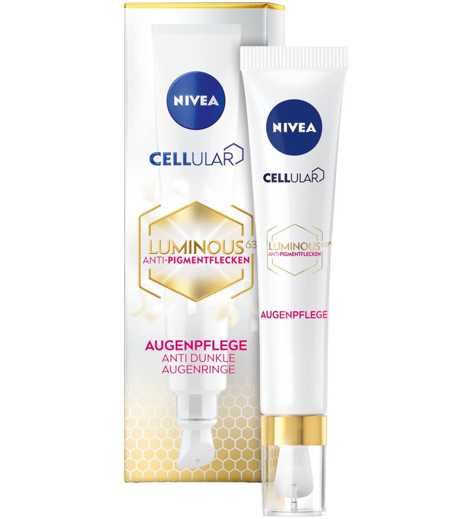 Nivea Cellular Luminous 630 Anti-Pigment Eye Care (15ml) | Anti-Aging Cream for Dark Circles | Moisturizing Eye Cream with Hyaluron & Caffeine - Buy Online on GoSupps.com