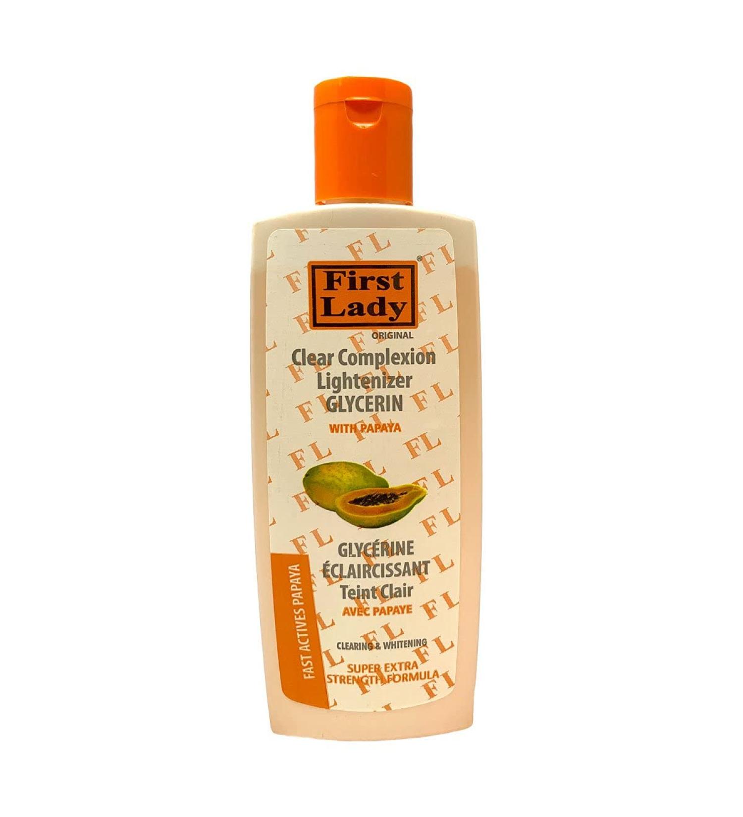 First Lady Glyc rine claircissante pour le teint clair avec des fruits de papaye 200 ml