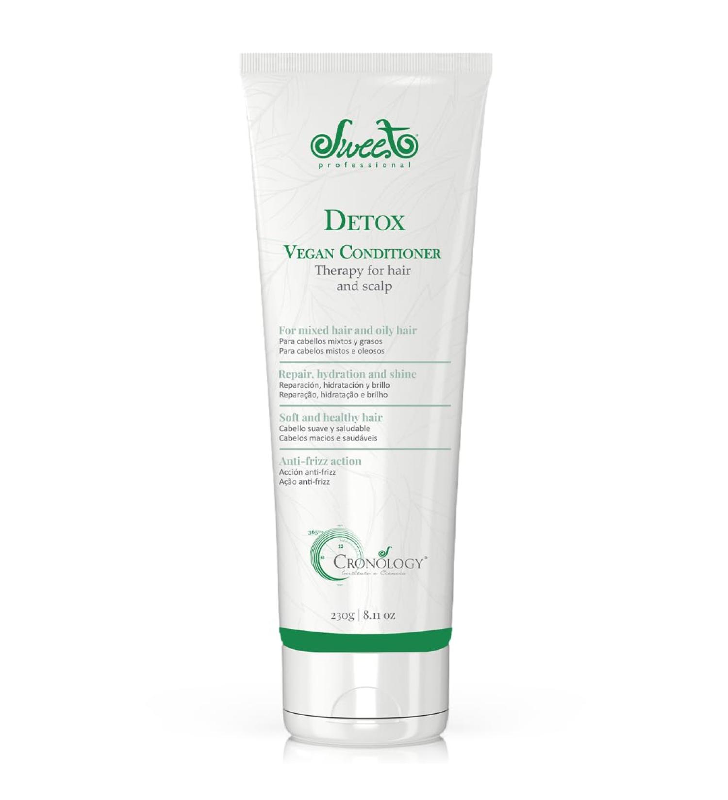 Detox Hydrating Hair Conditioner - Vegan Anti-Frizz Formula with Ginseng & Lemongrass - Nourishing Oil Control - 7.7fl oz - Sweet Pro - Buy Online on GoSupps.com