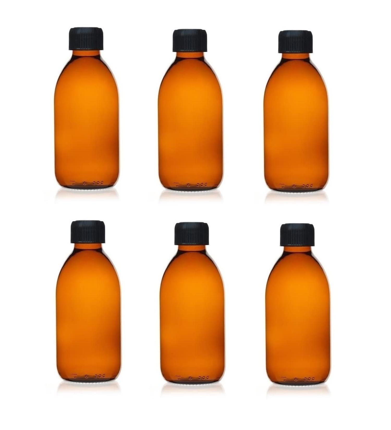 6 x flacons vides en Verre ambr avec Bouchon - Contenance 250 ML - FLB250 - Buy Online on GoSupps.com
