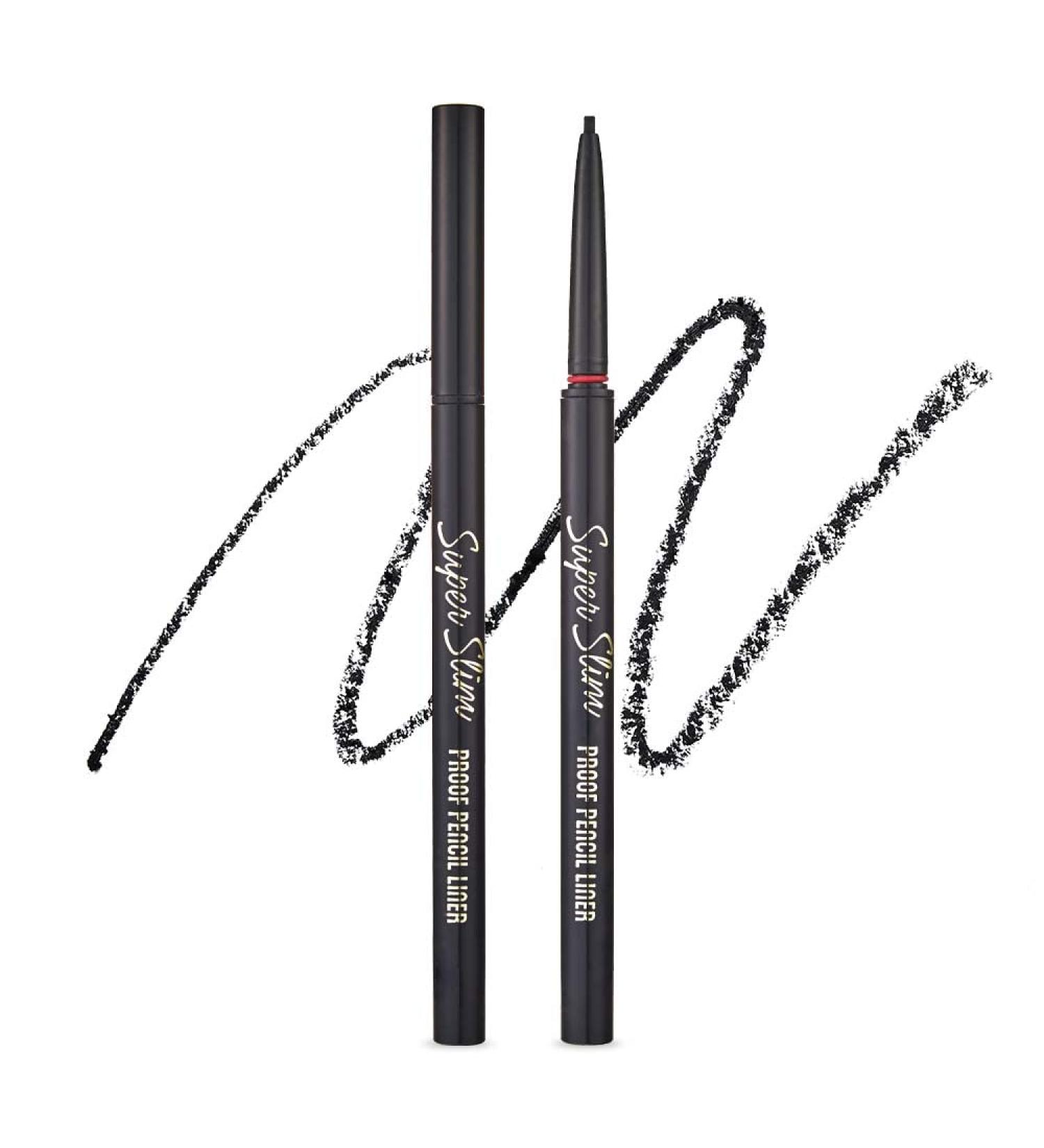 ETUDE Super Slim Proof Pencil Liner #01 Black- Long-Lasting Waterproof Eyeliner for Precise Eye Makeup - Buy Online on GoSupps.com
