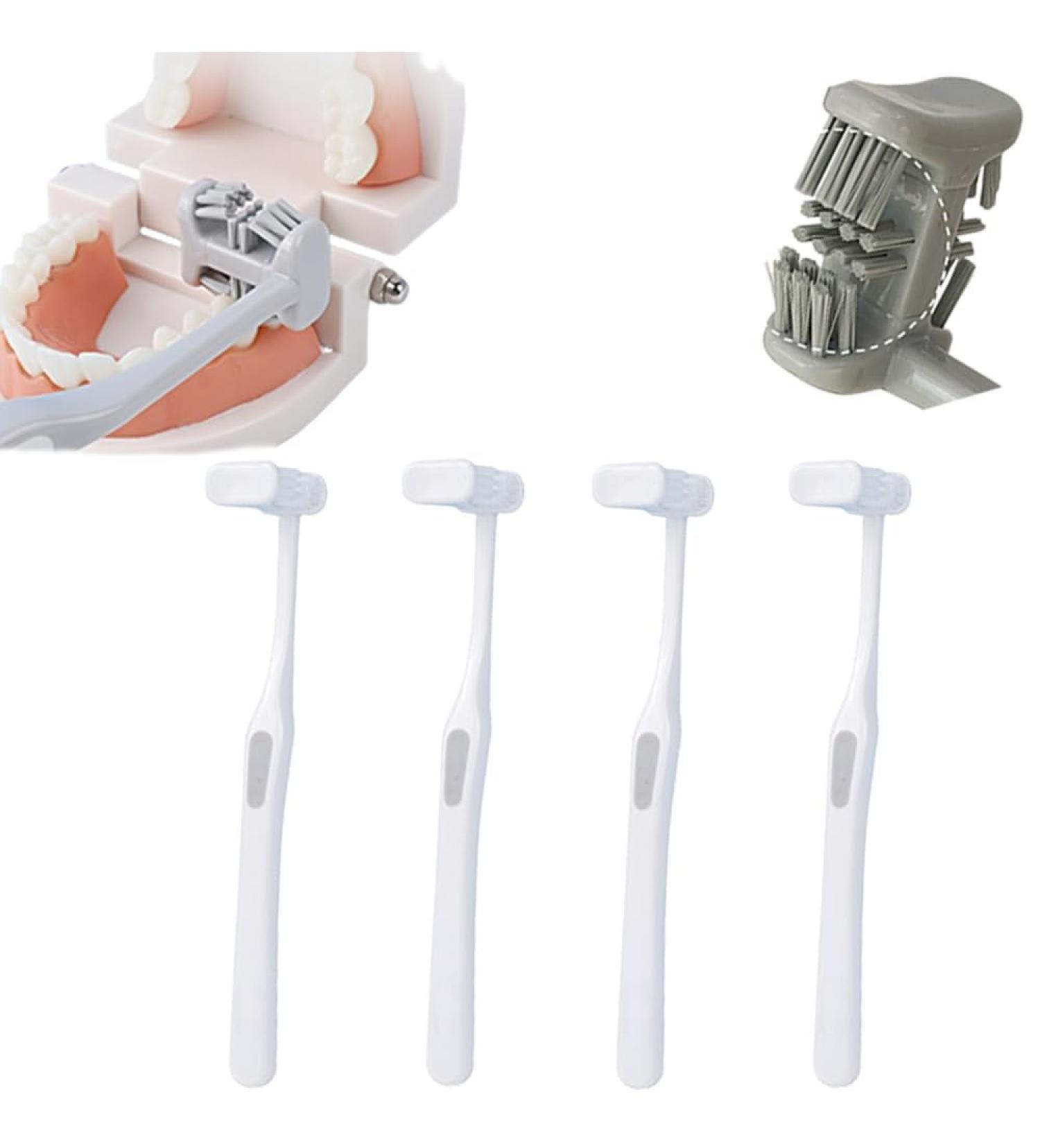 6-Page Round Toothbrush Set - Super Soft Deep Cleaning for Kids & Adults | 4 Pack Portable Dental Care - Buy Online on GoSupps.com