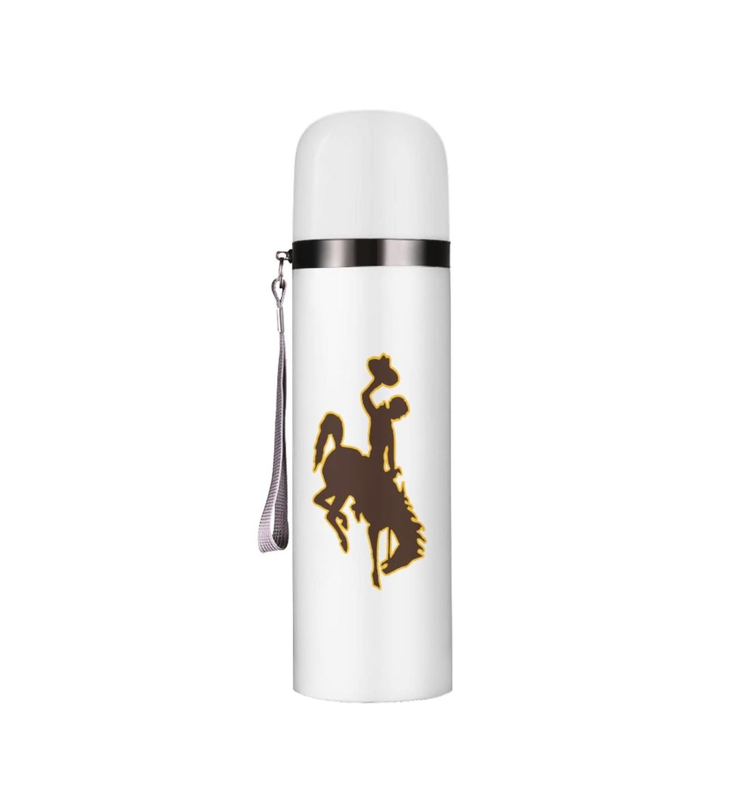 Wyoming Logo Insulated Water Bottle 19 OZ Stainless Steel Travel Mug For Drink Sports Camping Hiking Outdoors - Buy Online on GoSupps.com
