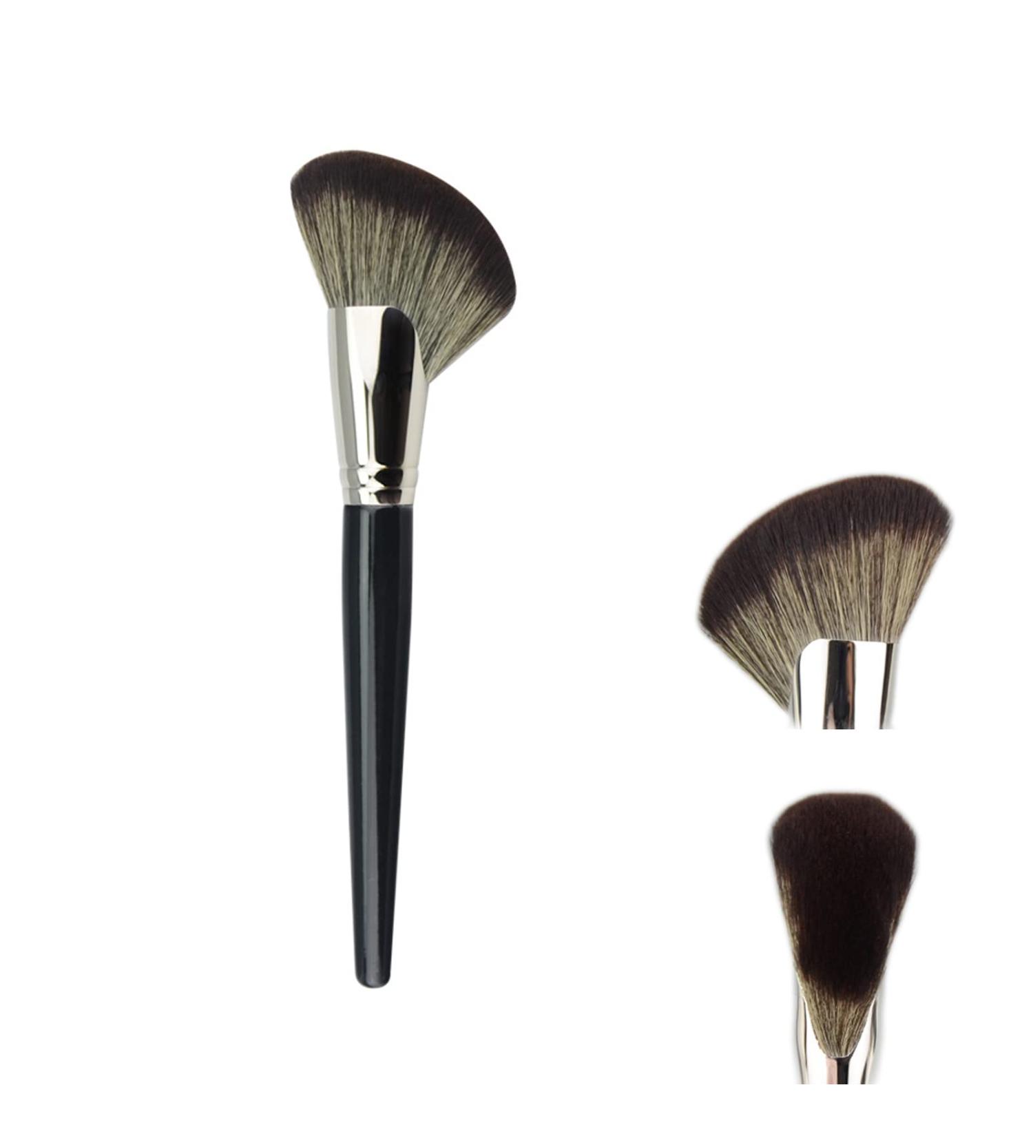 Premium Synthetic Contour Brush for Face Bronzers - Blending, Buffing, and Stippling - Pro Quality Brushes for Liquid, Cream, Powder Cosmetic - Black - Buy Online on GoSupps.com