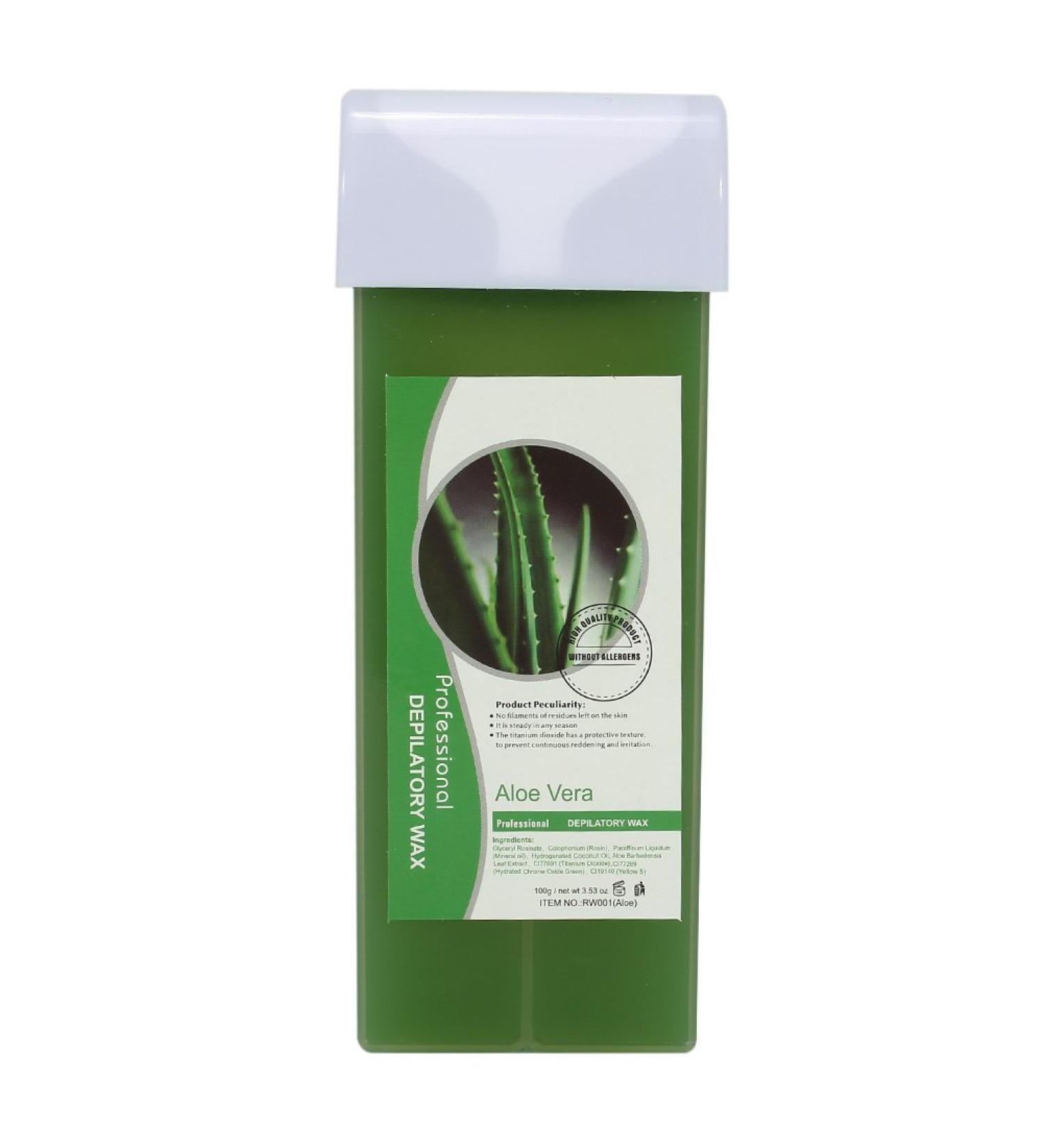 Depilatory wax 12 flavors 100g professional depilatory wax wax cream face armpit and body hair removal (aloe vera)