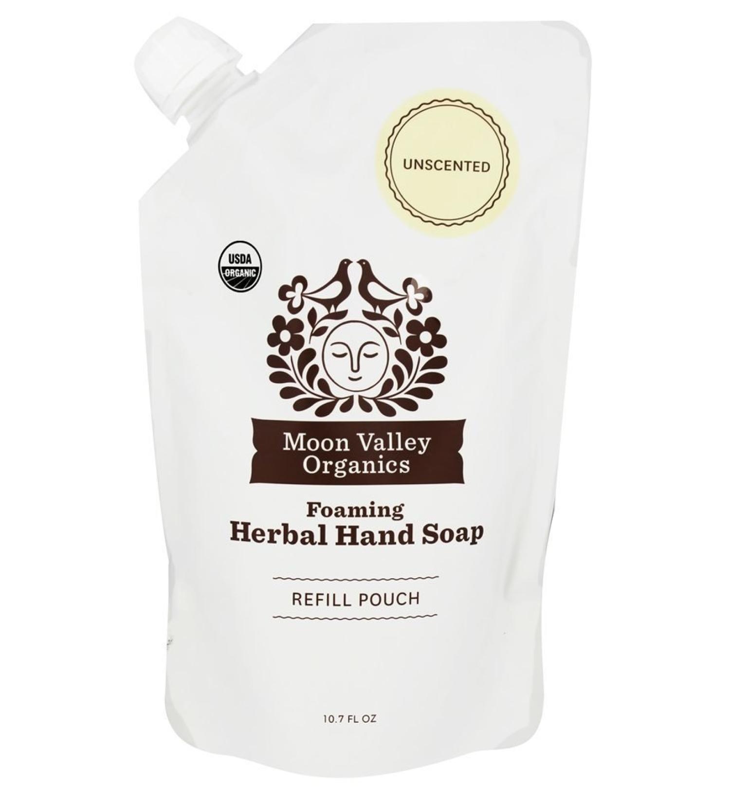Moon Valley Organics - Foaming Herbal Hand Soap 3x Refill Pouch Unscented - 10.7 oz.