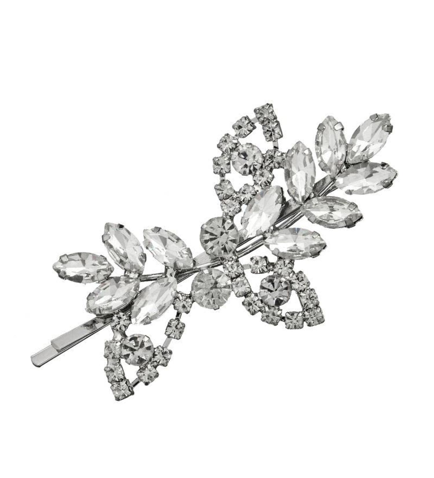 VIKASAUN RAST Bridal Hair Clips - Elegant Silver Leaf Wedding Hairpin with Crystal & Pearl - Ideal Hair Accessories for Brides - Buy Online on GoSupps.com