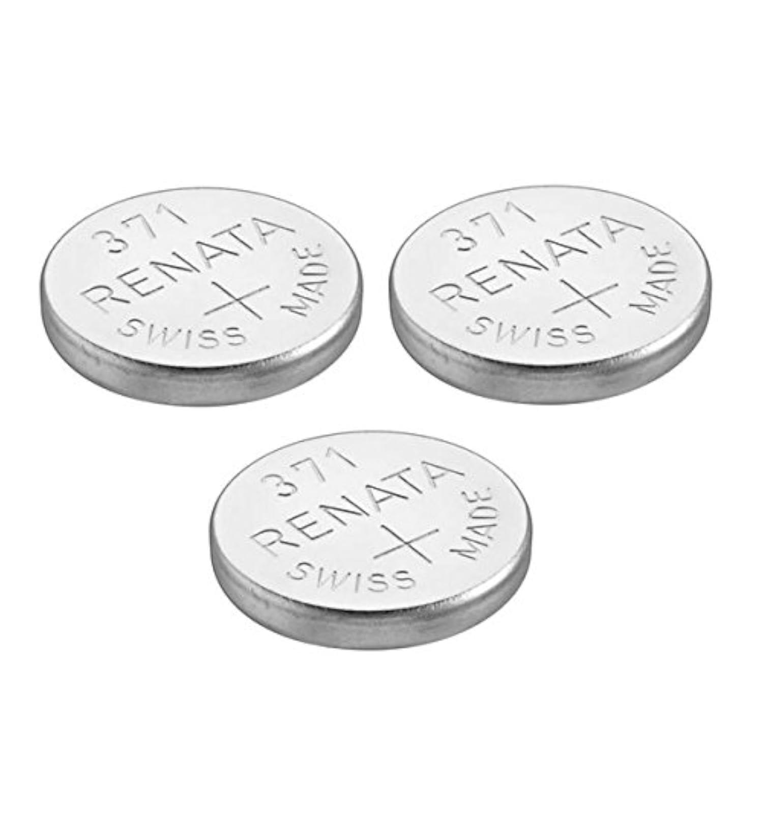 Renata Watch Battery Swiss Made Renata 371 or SR 920 SW 1.5 V (3 Batteries 371 or SR 920 SW)
