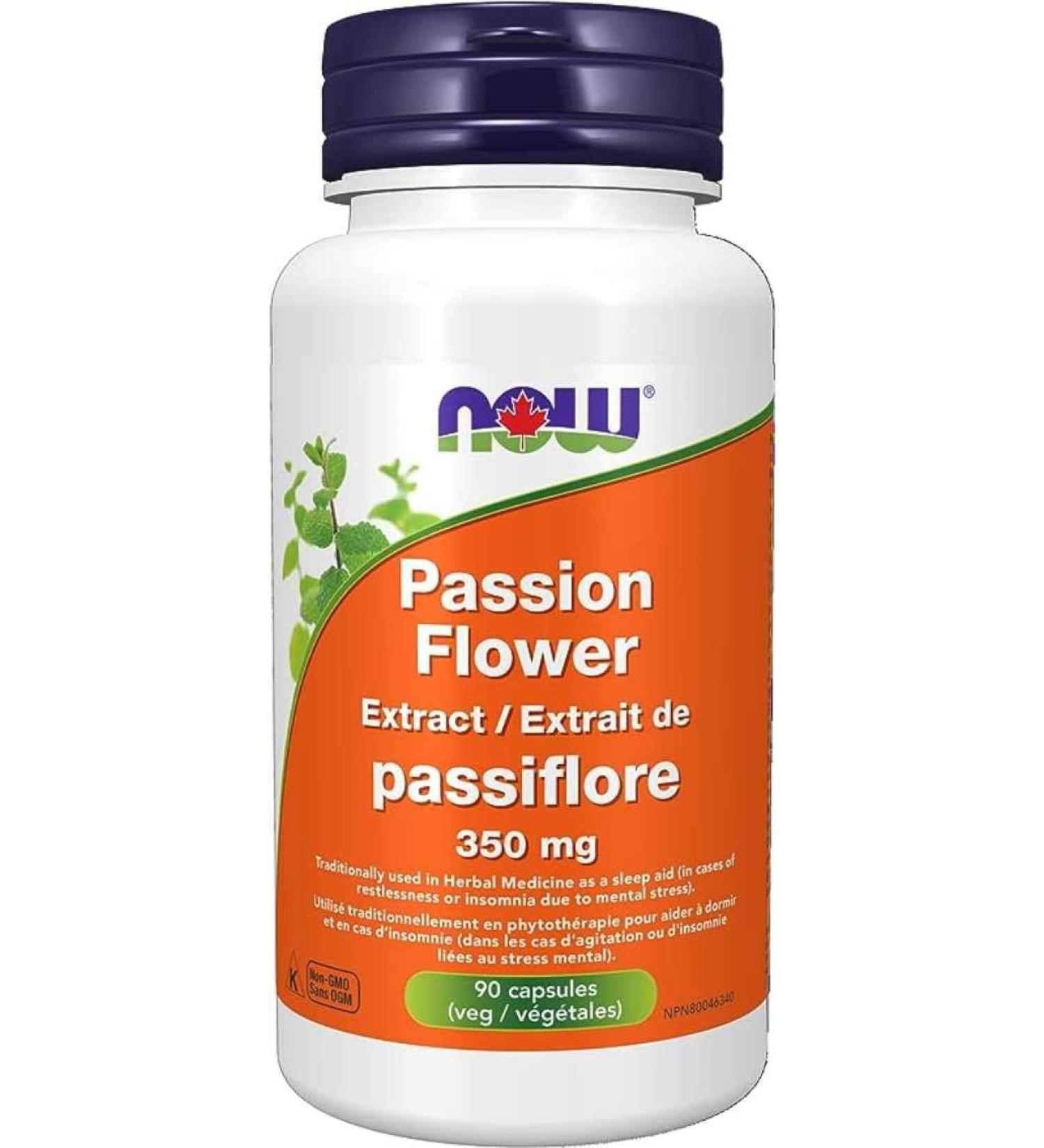 NOW Supplements Passion Flower Extract 350mg Capsules 90 Count - Buy Online on GoSupps.com