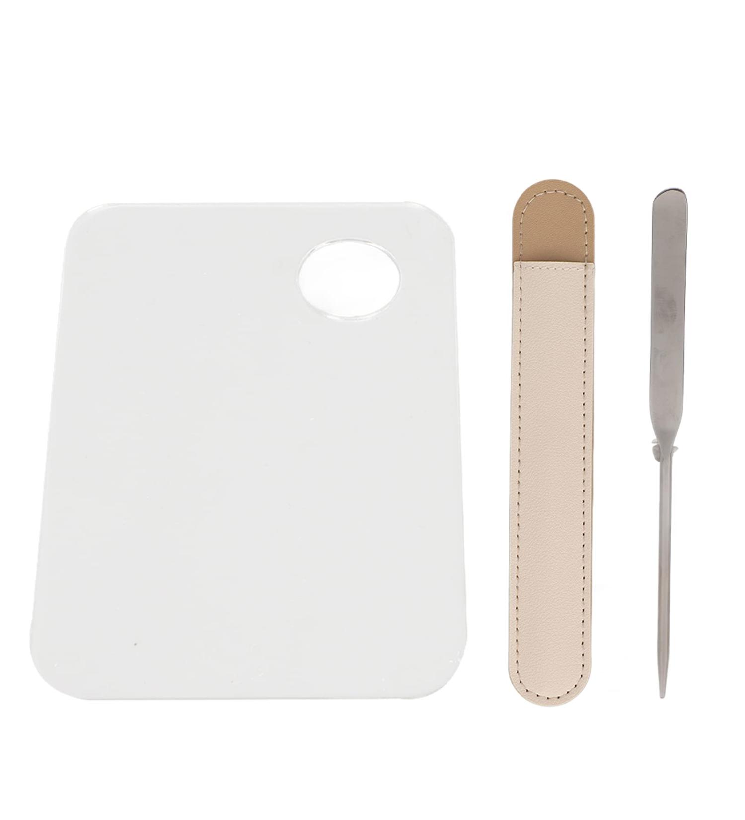  Julyue Acrylic Cosmetic Palette with Spatula Thumb Hole Nail Art Mixing Palette Transparent Drawing Mixing Palette Cosmetic Makeup Palette for Liquid Foundation - Buy Online on GoSupps.com