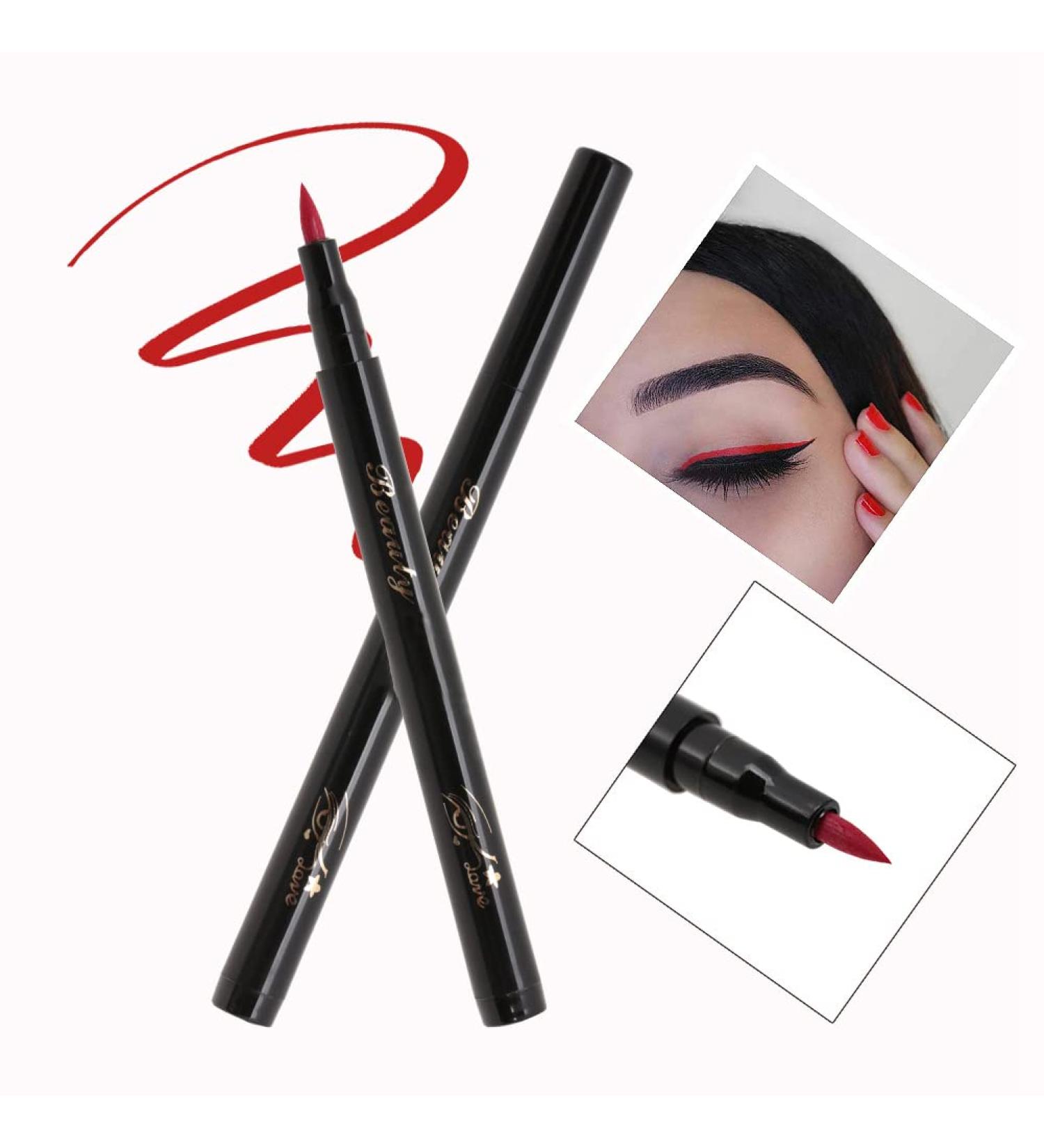 Sonew Waterproof Liquid Color Eyeliner Colorful Eye Pencil Long-lasting and Natural Effects Create Ideal Makeup for Christmas and New Year(06#red) - Buy Online on GoSupps.com