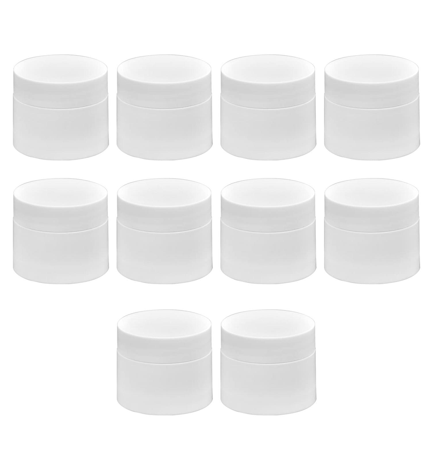 10Pcs Round 5g Reusable Cream Bottles, White - Refillable Serums & Cream Containers - Buy Online on GoSupps.com