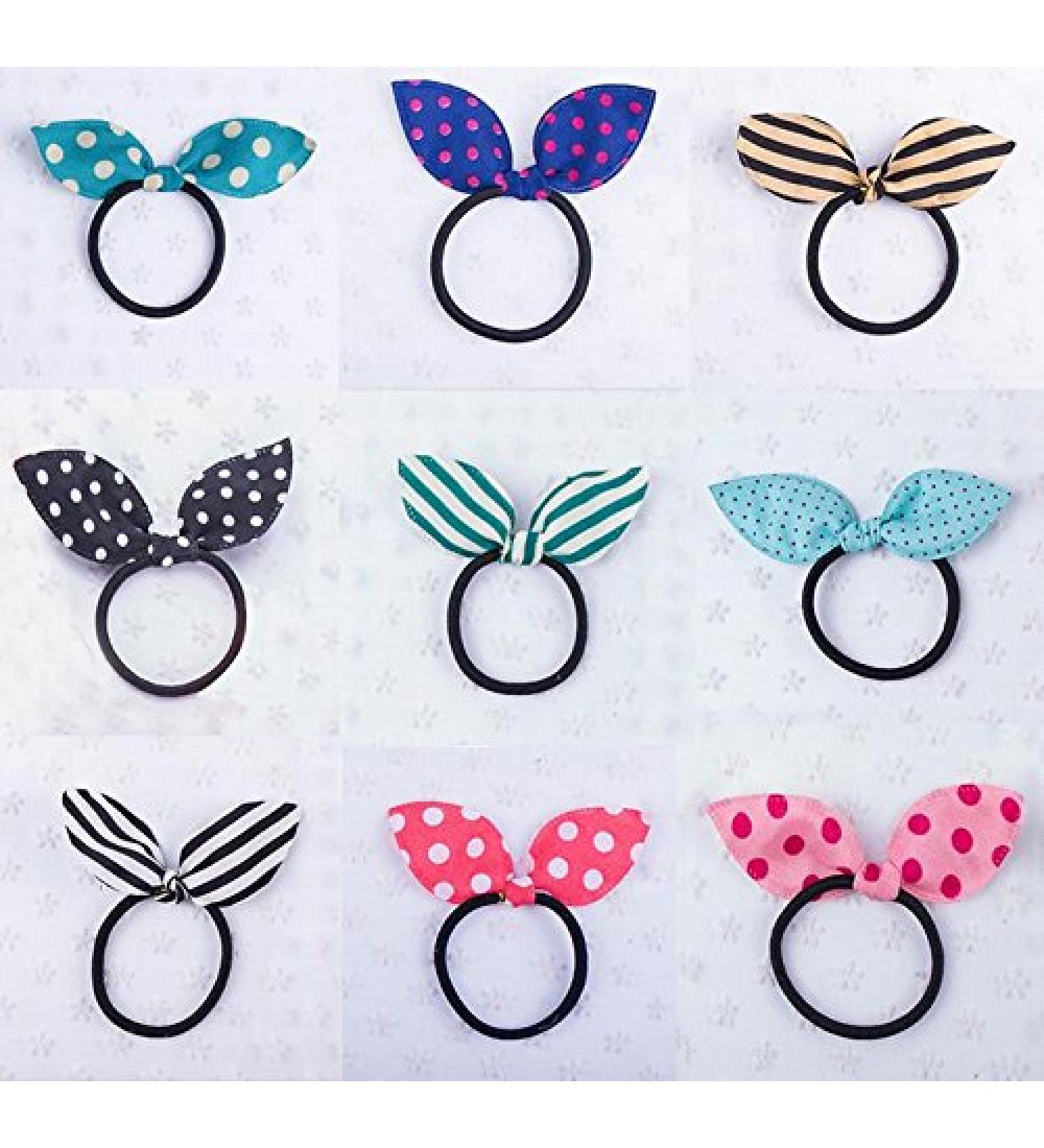 Cuhair 20pcs Bunny Ears Hair Ties for Girls - Elastic & Colorful Hair Accessories - International Shipping Available - Buy Online on GoSupps.com