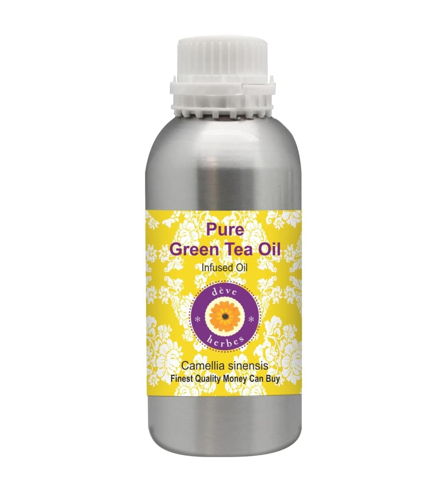 Deve Herbes Pure Green Tea Oil (Camellia sinensis) 100% Natural Therapeutic Grade Infused 1250ml (42.2 oz) - Buy Online on GoSupps.com