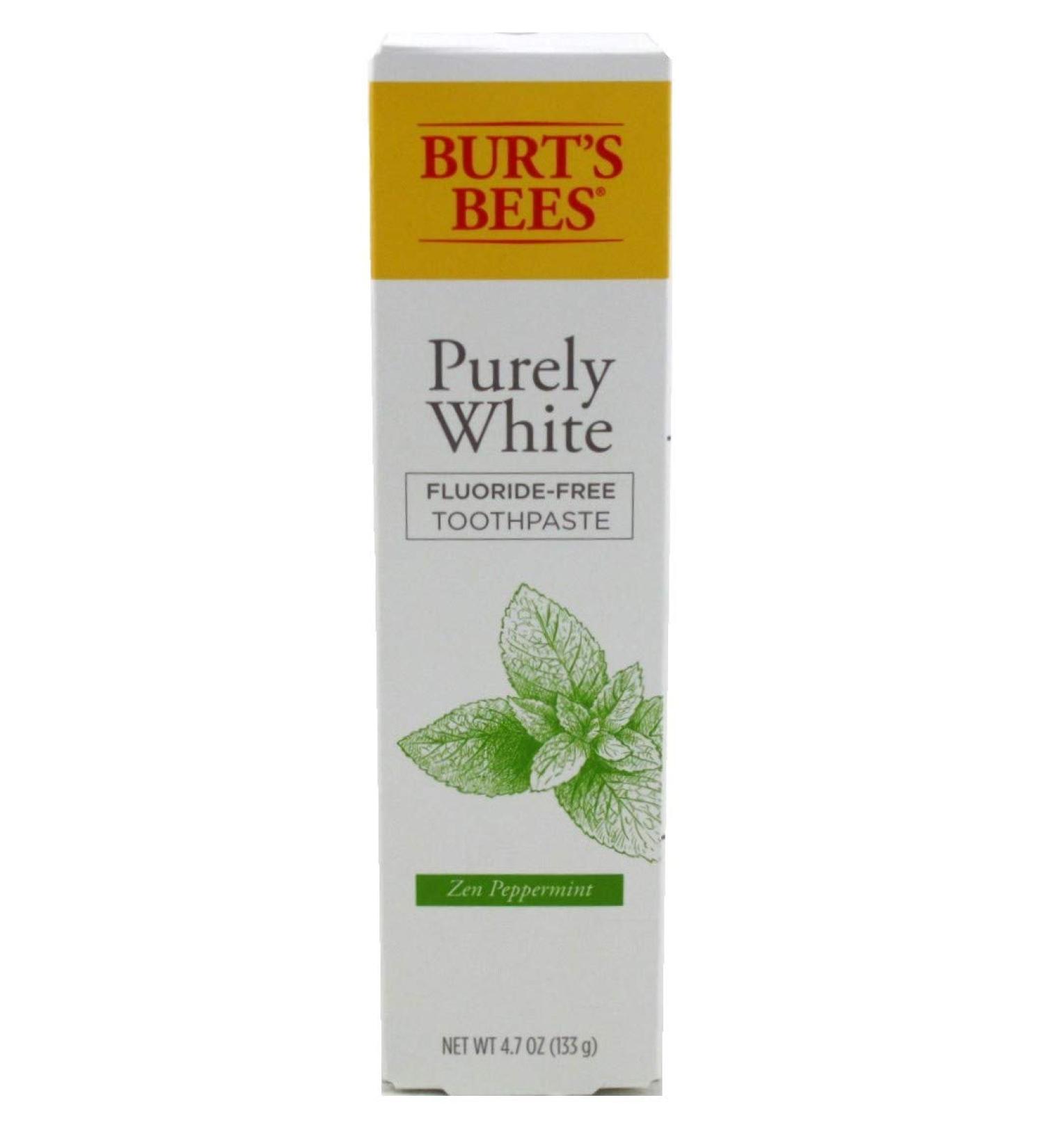 Burts Bees Toothpaste Purely White 4.7 Ounce Zen Peppermint (Pack of 6)