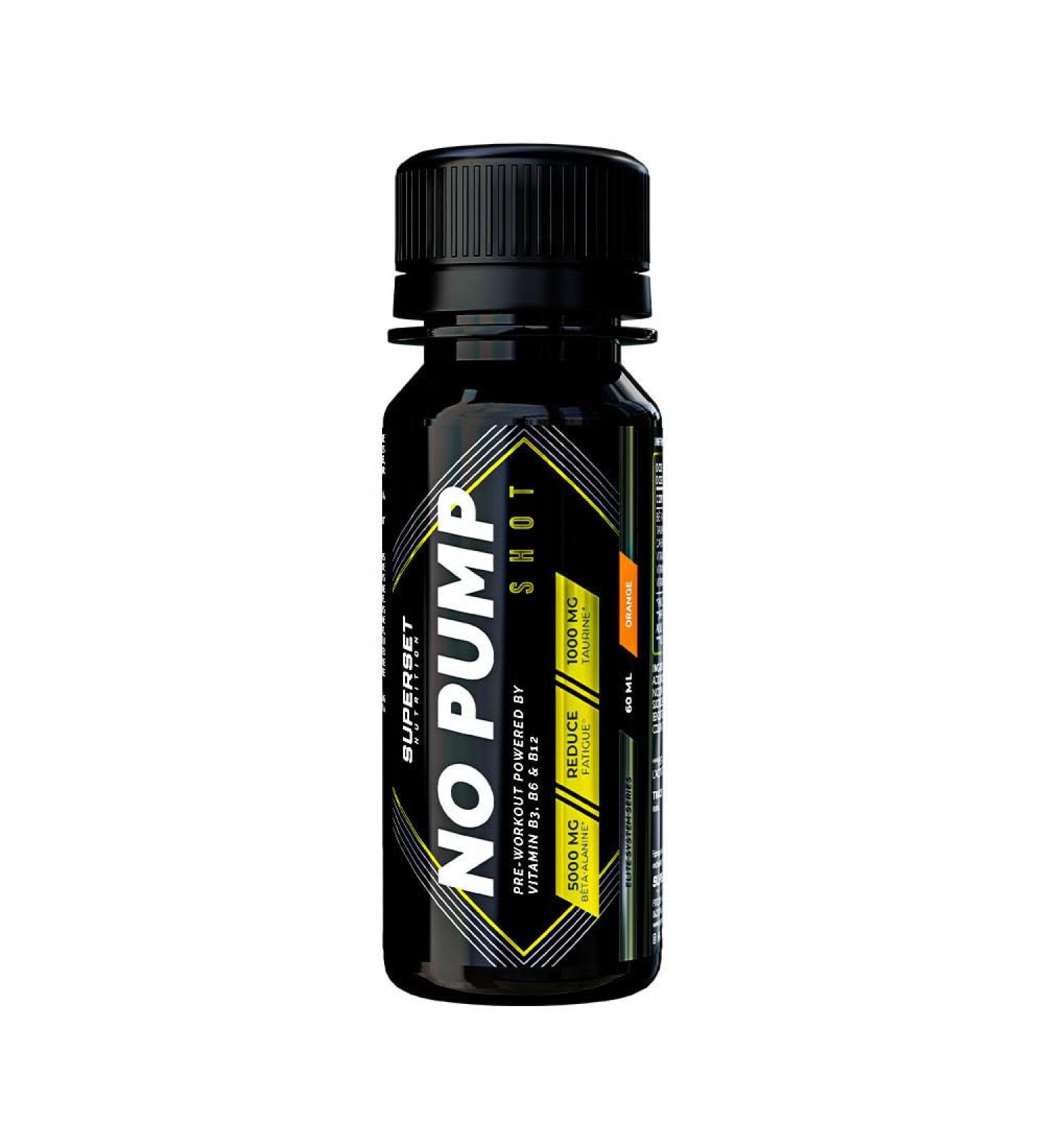  SUPERSET NUTRITION Superset Nutrition - No Pump Shot (60ml) - Pre-Workout - For experts in intense workouts! - Orange - Buy Online on GoSupps.com