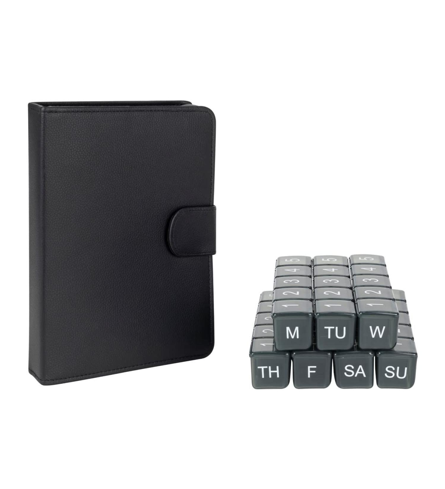 e-Pill 5x Daily 7-Day Large Pill Organizer | Vitamin & Medicine Box with Discreet Black Case - International Shipping Available - Buy Online on GoSupps.com
