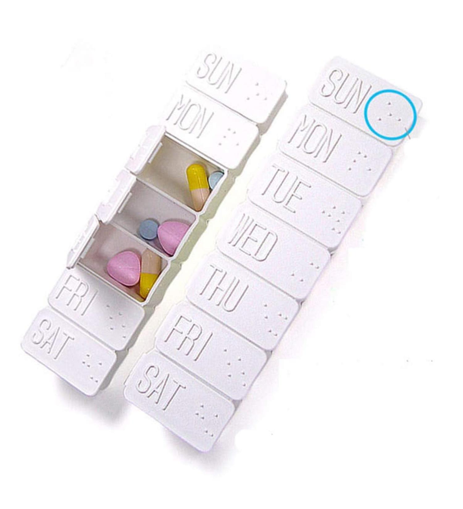7-Day Pill Box Organizer | Travel-Friendly Tablet & Vitamin Holder | Durable Plastic Medicine Case - Buy Online on GoSupps.com