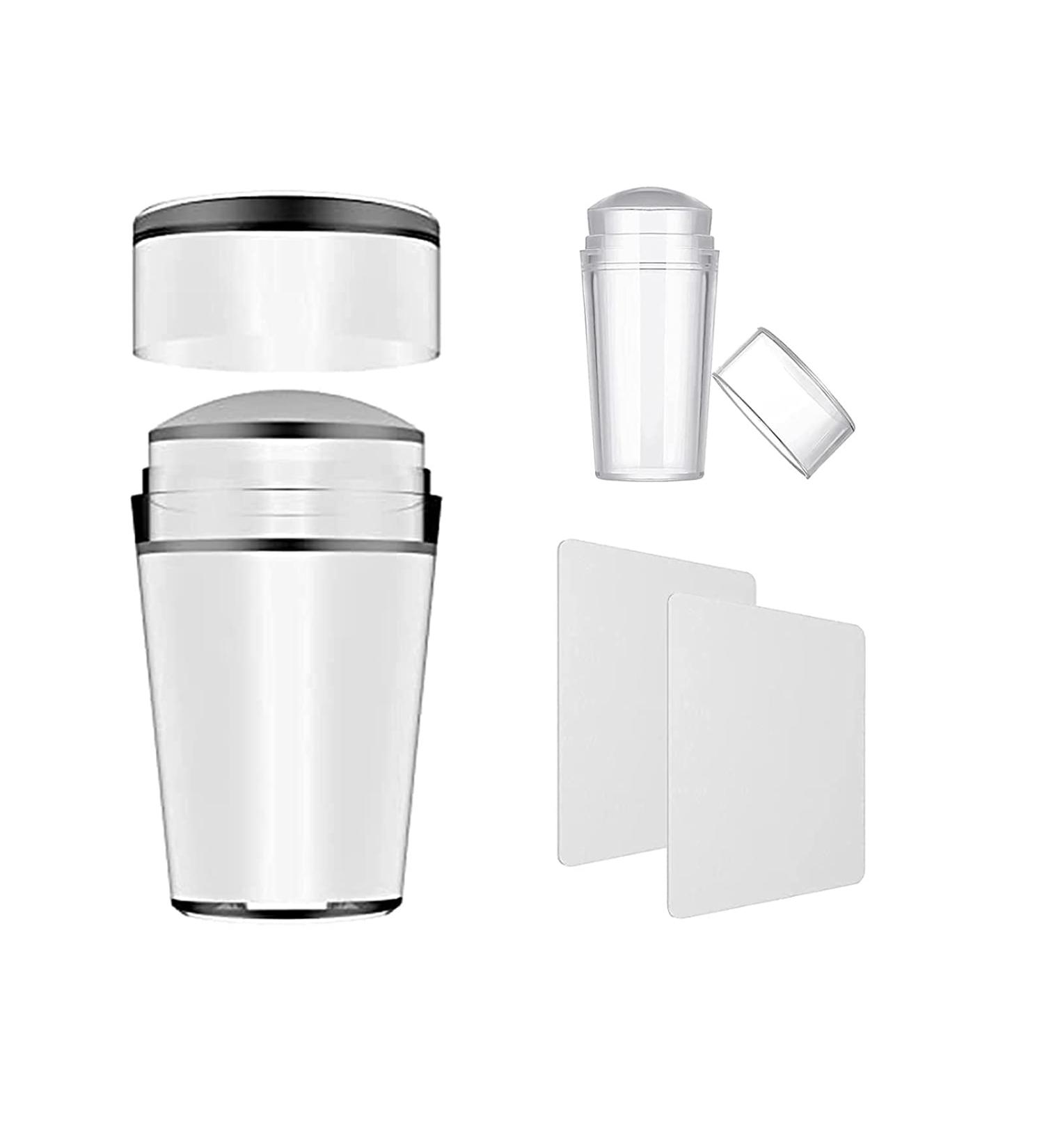 MTDBAOD Nail Art Stamper Set - Clear Silicone Jelly with Lid & Scraper for DIY French Nails | 2Pcs Transparent Nail Art Tools - Buy Online on GoSupps.com