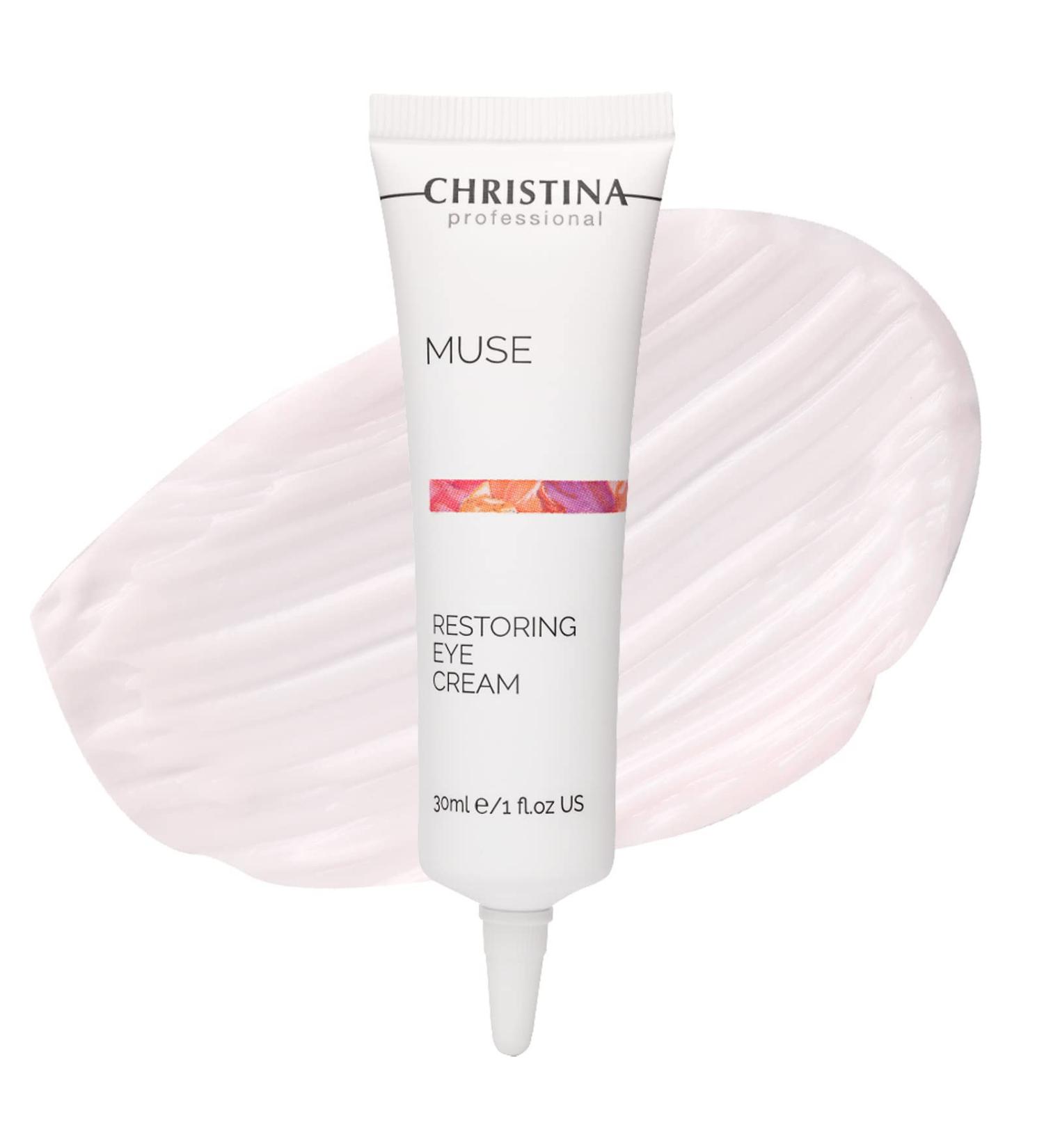 CHRISTINA Muse Restoring Eye Cream - Reduces Fine Lines Dark Circles & Signs of Aging | Peptide-Infused Anti-Aging Formula | 30ml - Buy Online on GoSupps.com