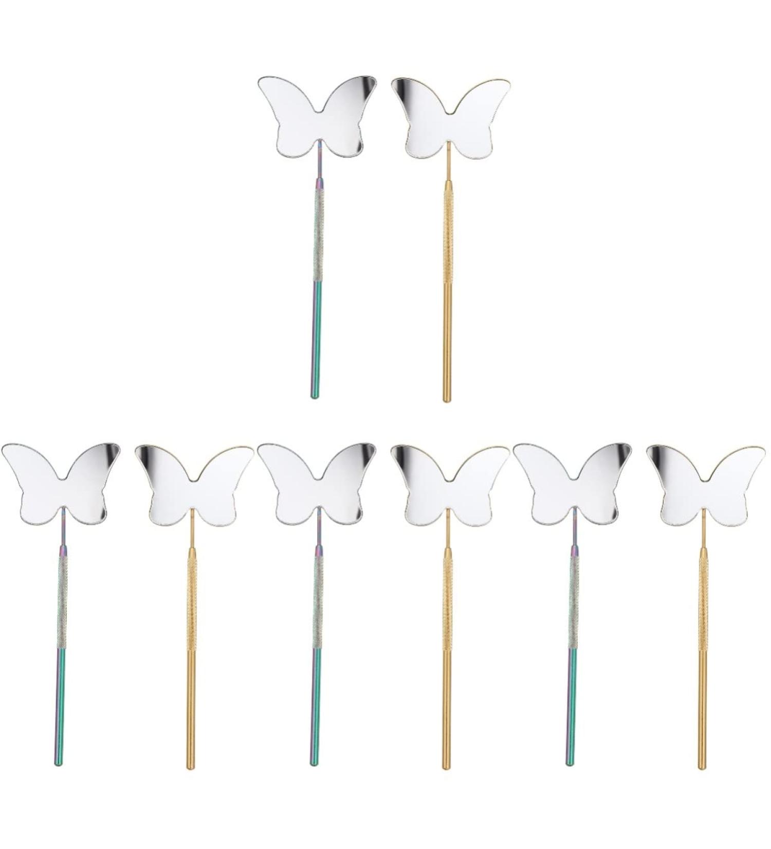 FRCOLOR 8 Pcs Eyelash Inspection Mirror Set - Handheld Lash Extension Tool Stainless Steel Beauty Accessory for Eyelash Grafting & Checks - Buy Online on GoSupps.com