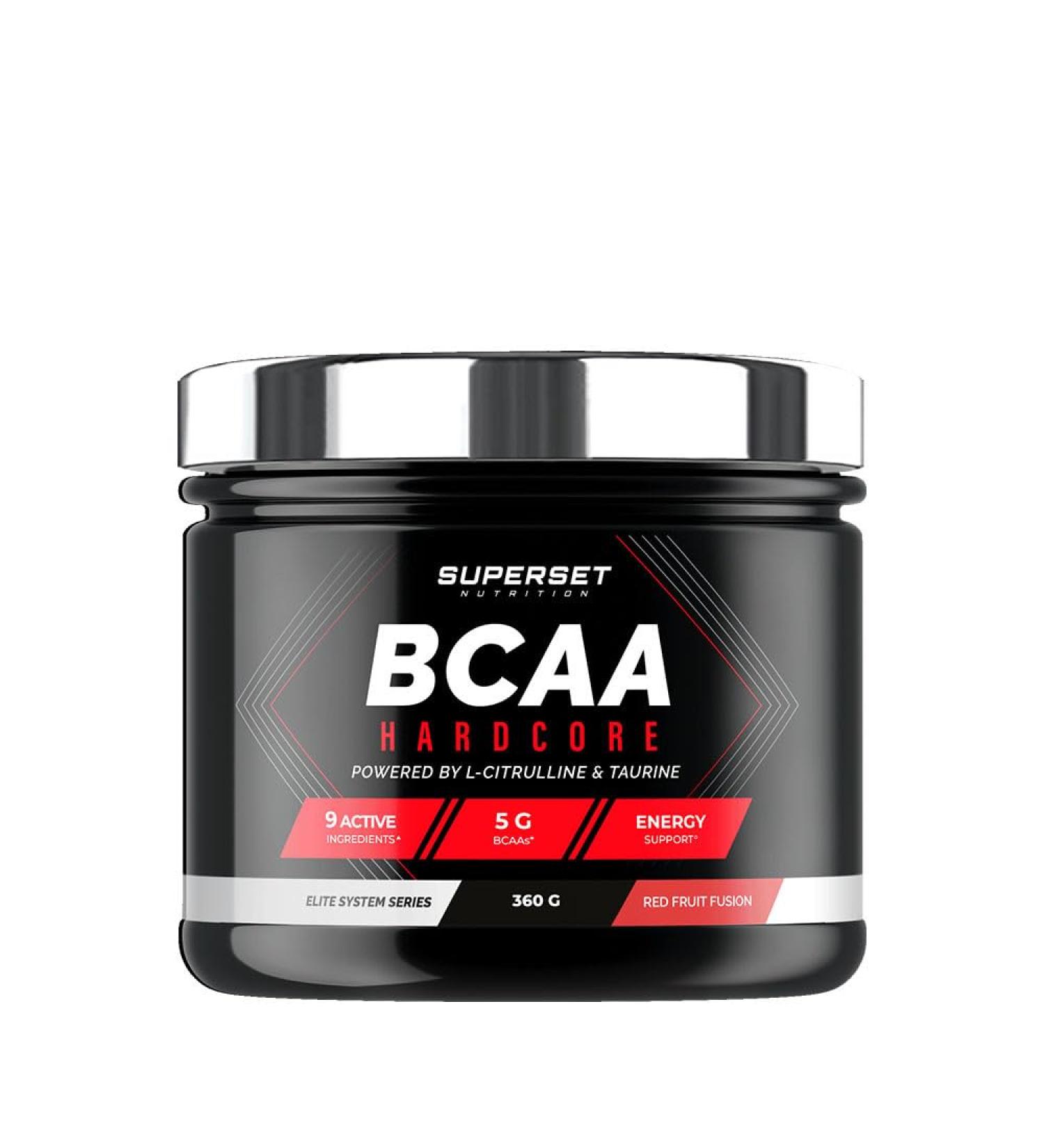SUPERSET NUTRITION | Bcaa Hardcore (360g) | BCAA | BCAA 2:1:1 effet Pump Fruits Rouges Frutti - Buy Online on GoSupps.com