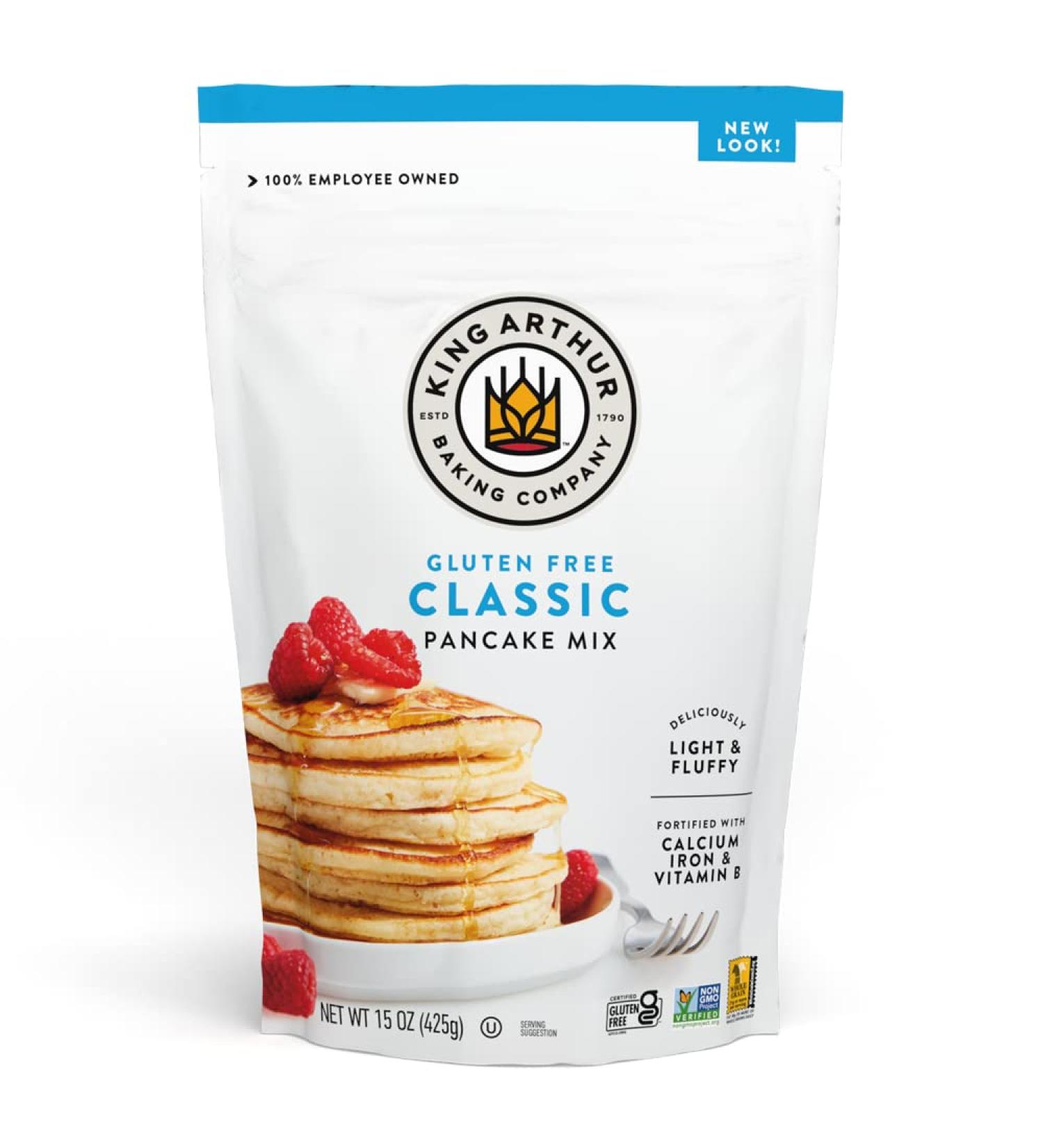 King Arthur Gluten-Free Classic Pancake Mix - Non-GMO Project Verified | Certified Kosher - 15oz (Pack of 6) | Packaging May Vary - Buy Online on GoSupps.com