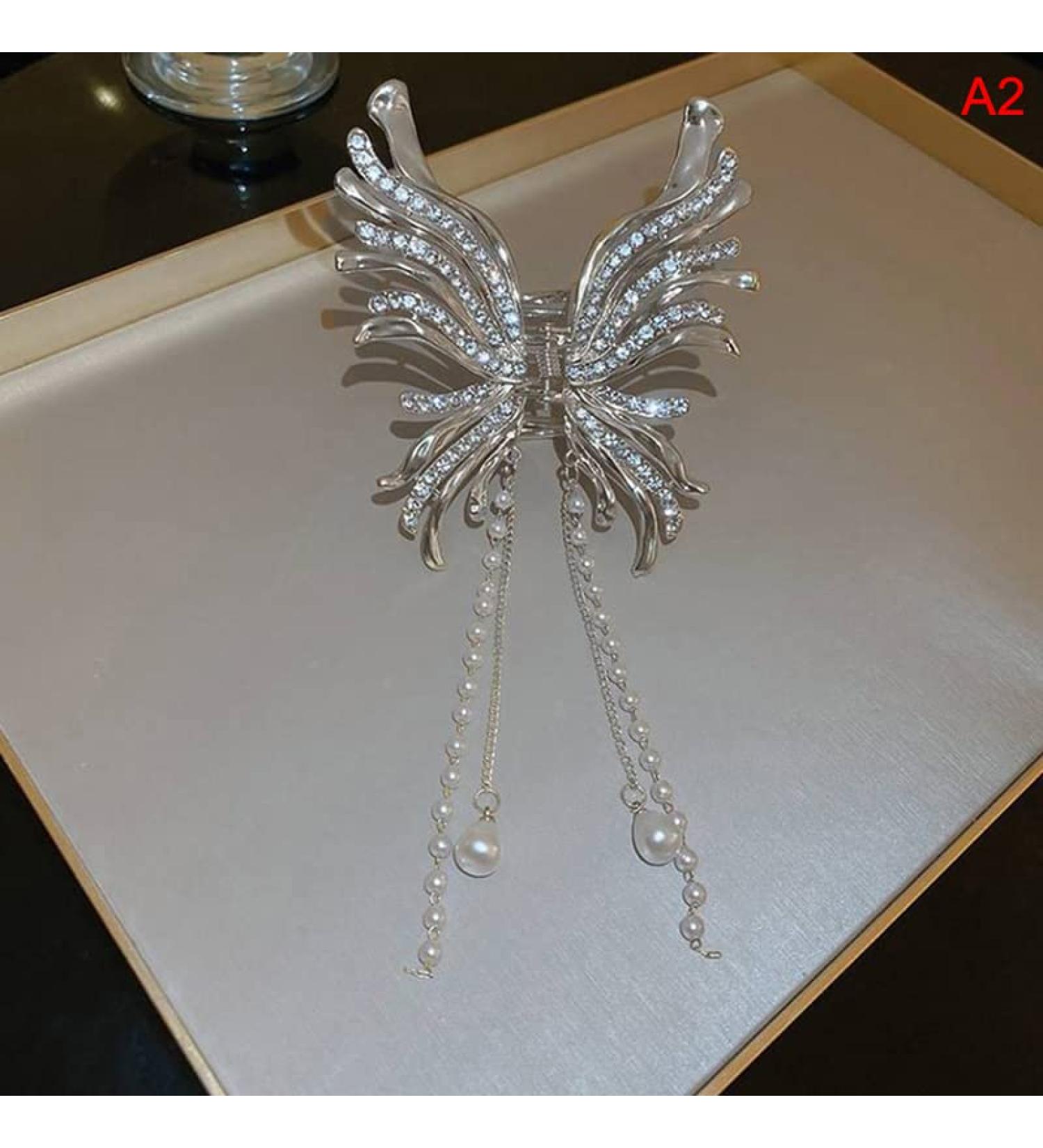 Shark Clip Hair Clips Butterfly Pearl Korean Elegant women
