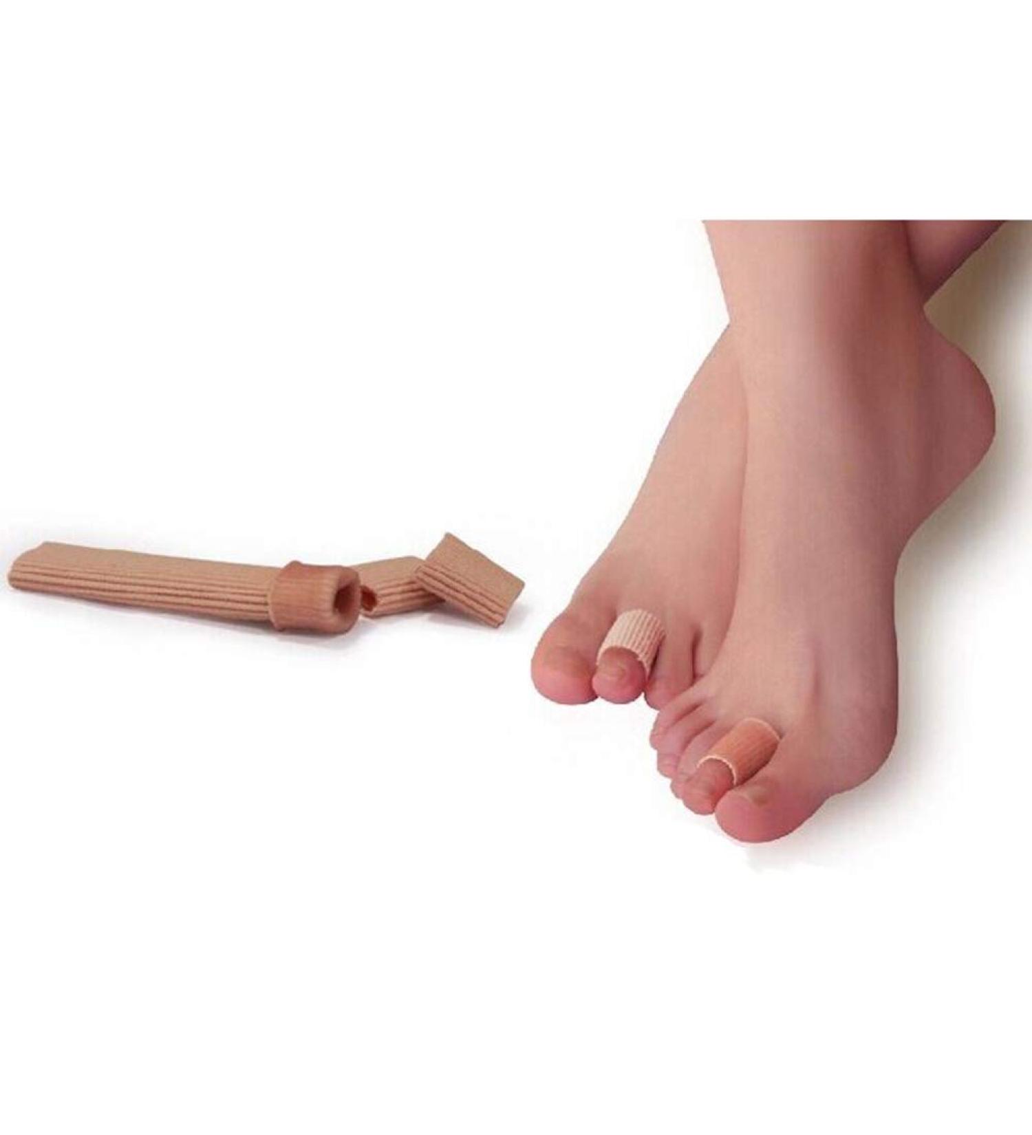 HEALIFTY Silicone Toe Sleeves - Cuttable Toe Tubes for Pressure Pain Relief - Size S 15CM - Khaki - Buy Online on GoSupps.com