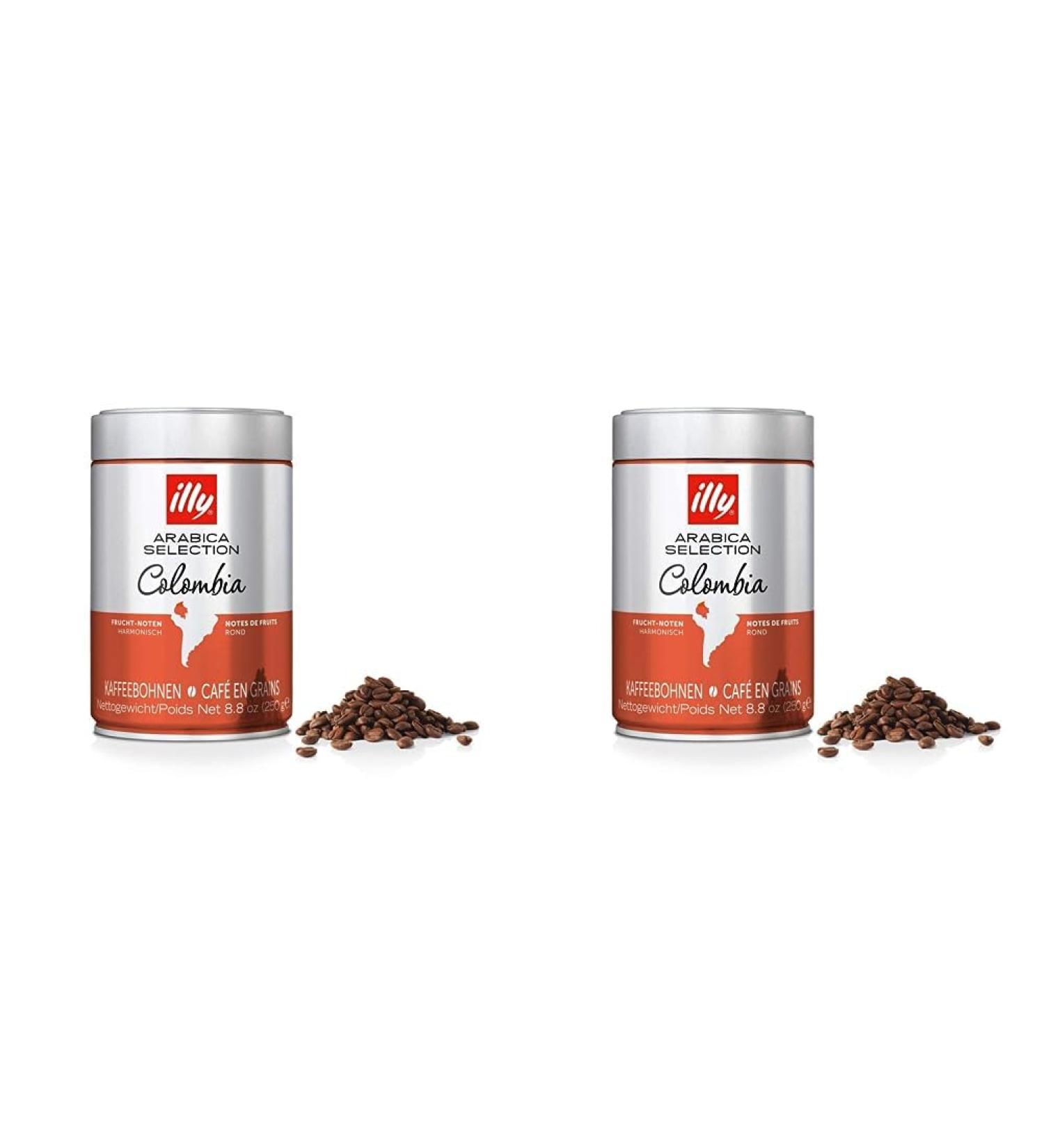 illy Coffee Beans Luxury Arabica Coffee Beans Selection Colombia 250 g (Pack of 2)