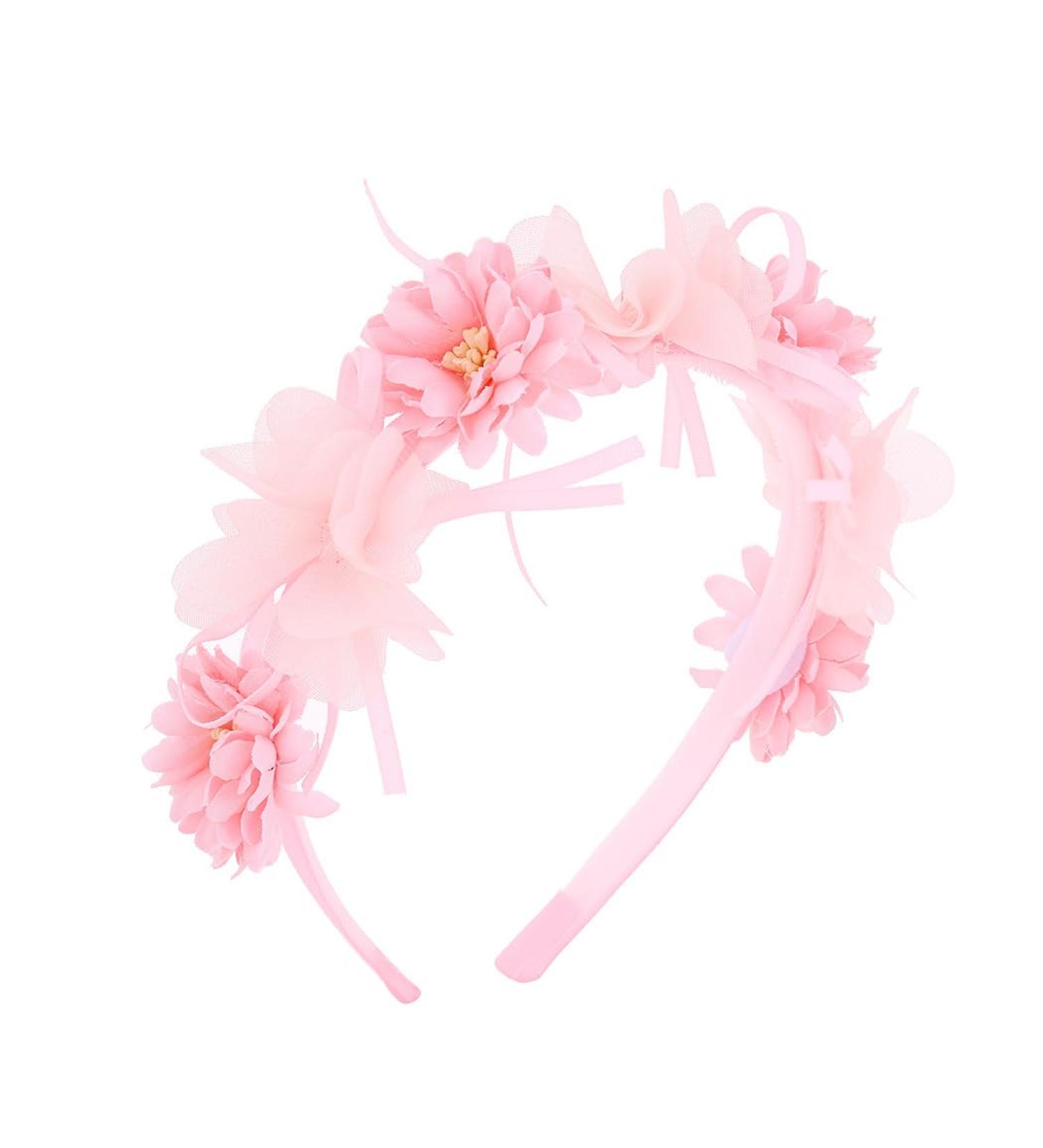 IYOU Princess Headband Pink Flower Headpiece Cute Baby Bridal Wedding Hair Accessories for Girls - Buy Online on GoSupps.com
