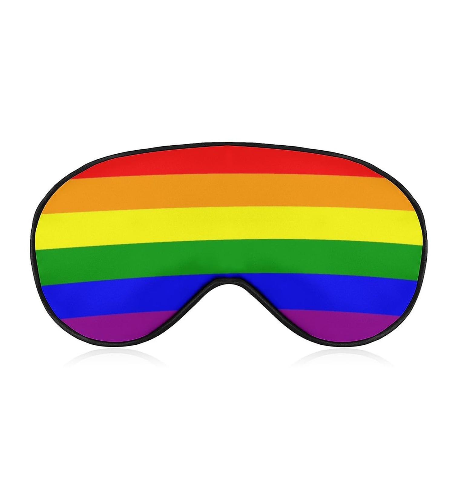 Rainbow LGBT Pride Flag Sleep Mask - Adjustable Eye Cover for Sleeping and Travel - Buy Online on GoSupps.com
