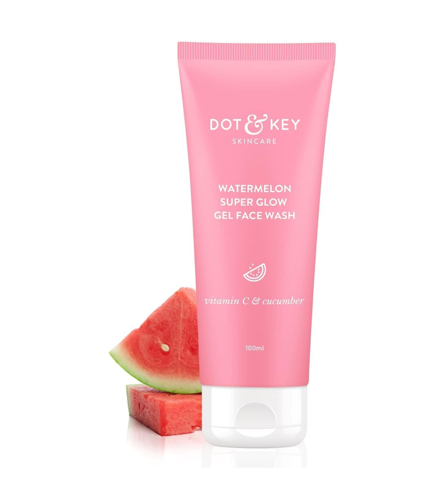 Dots Key Watermelon Super Glow Gel Face Wash | Oil Free Removes Dirt & Excess Oil | Glowing Skin for Combination & Oily Skin | 100ml | For Men & Women - Buy Online on GoSupps.com