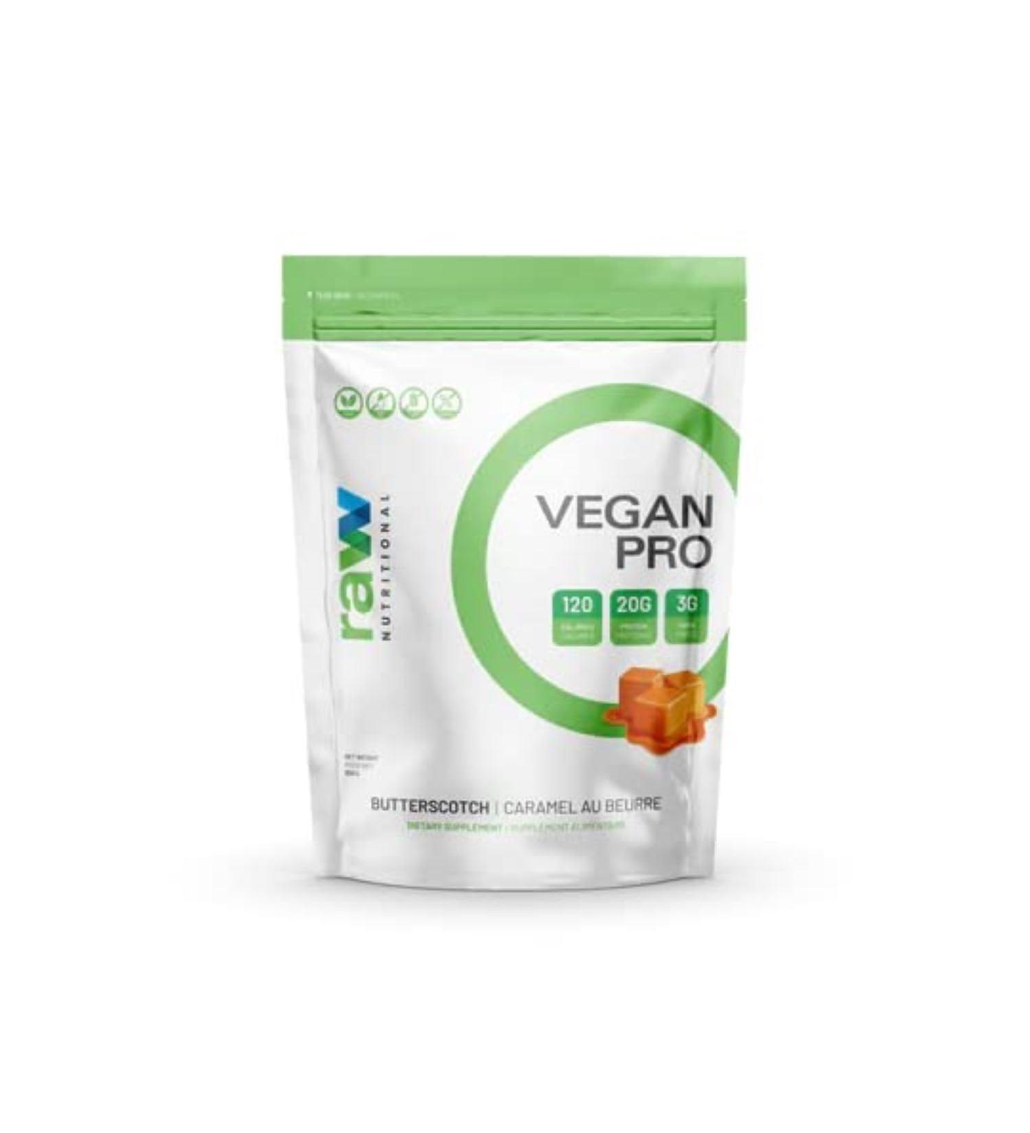 Raw Nutritional Vegan Pro Organic Plant Based Protein Powder | No Artificial Sweeteners | Non-GMO | Gluten-free | 20g Pea Protein Per Serving | 2LB (Butterscotch) Butterscotch 908.00 g (Pack of 1) - Buy Online on GoSupps.com