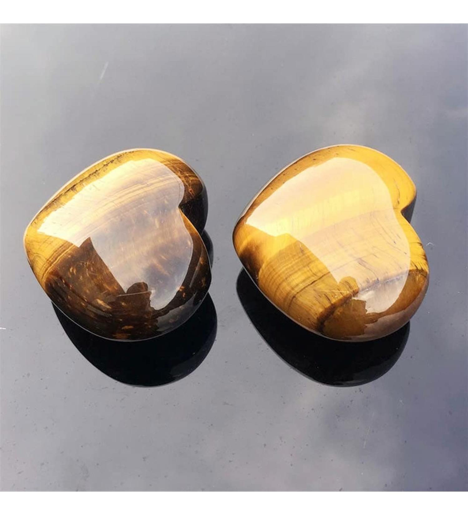 Tiger Eye Quartz Hand Carved Heart Shaped Natural and MineralsHome Decoration 2pcs Can be Used for Full of Texture - Buy Online on GoSupps.com