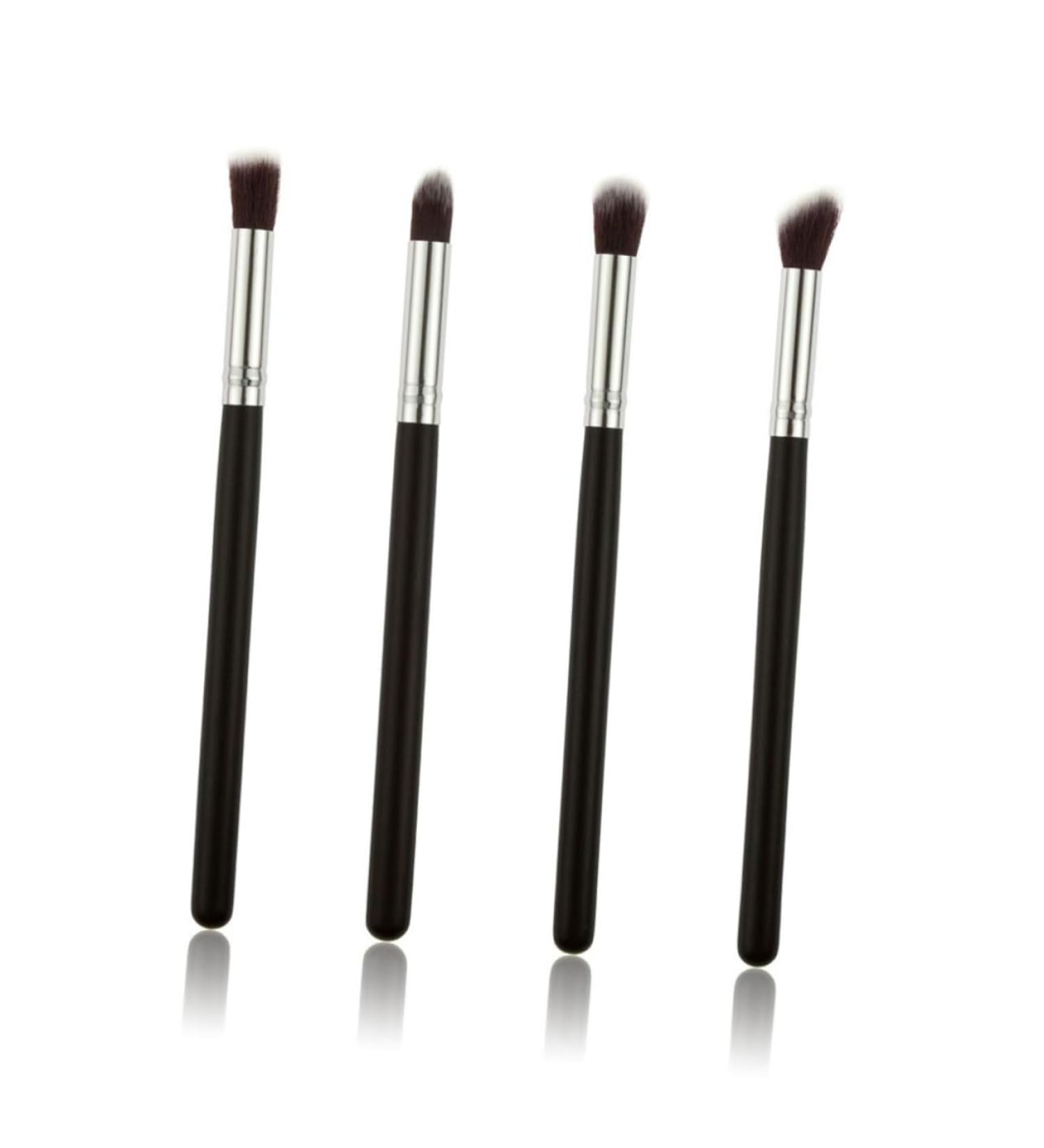 VINTORKY 4pcs Set Eye Make-up Brush Kit Makeup Caboodle Makeup Brush Lip Scrubber Brush Lip Scruber Black
