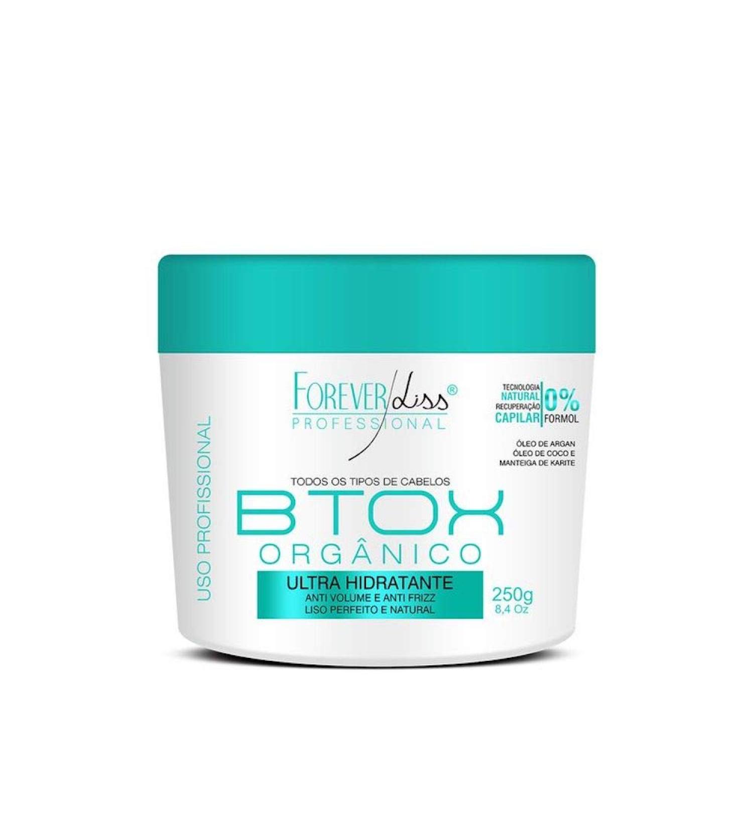 Botox Profissional "Btox Orgnico" Perfect and natural lip argan oil coconut and shea butter "Forever glass" 250 g