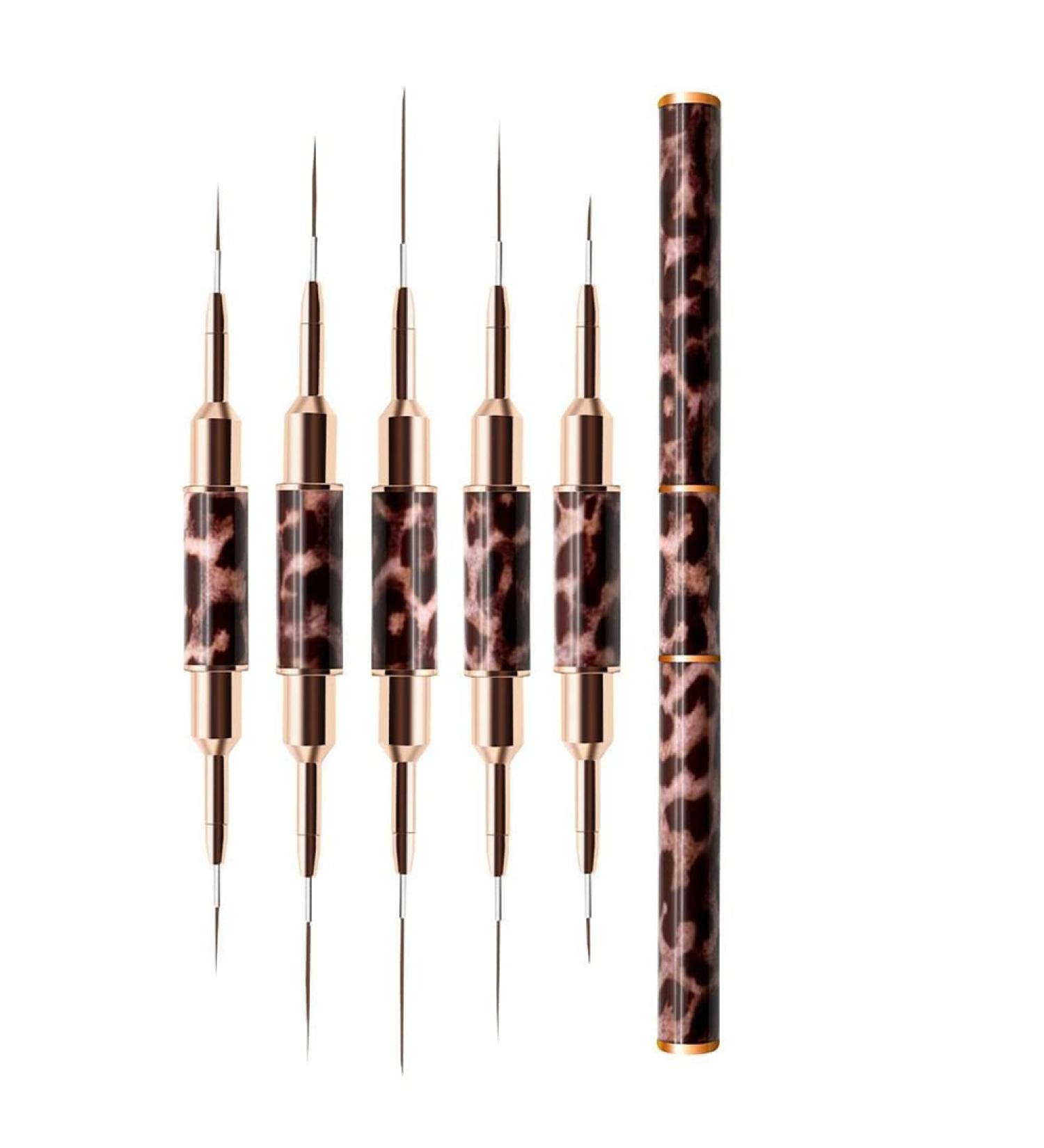 iFutniew Double-Ended Nail Art Liner Brush for Nails Metal Handle Professional Nail Design Brush Set - Buy Online on GoSupps.com