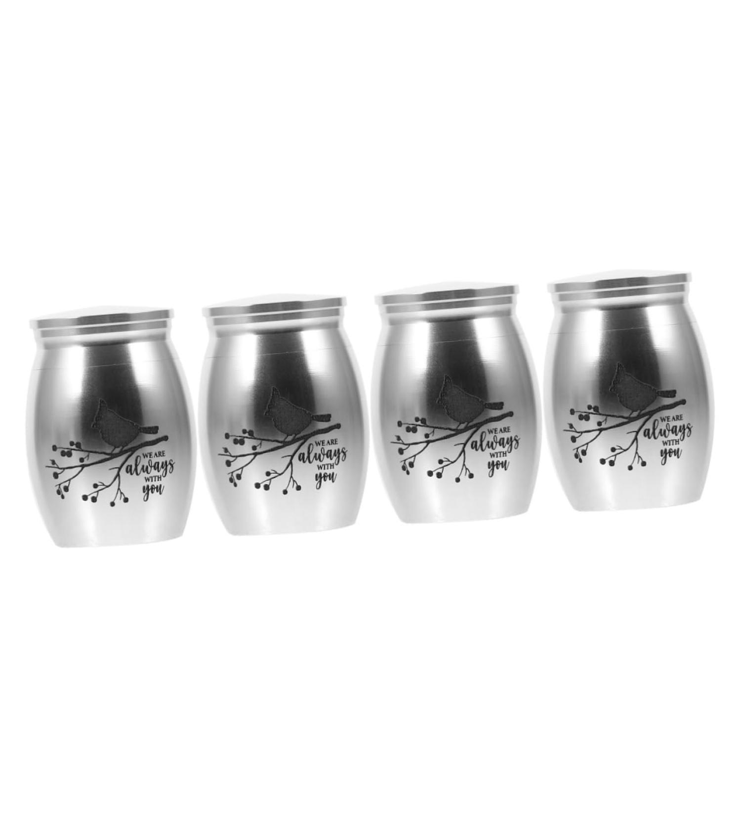 Happyyami 4pcs Parrot Urn Pet Urns for Ashes Adult Urn Small Dog Urn for Ashes Mini Urn Stainless Steel 4.00X3.00X3.00CMx4pcs Silverx4pcs - Buy Online on GoSupps.com