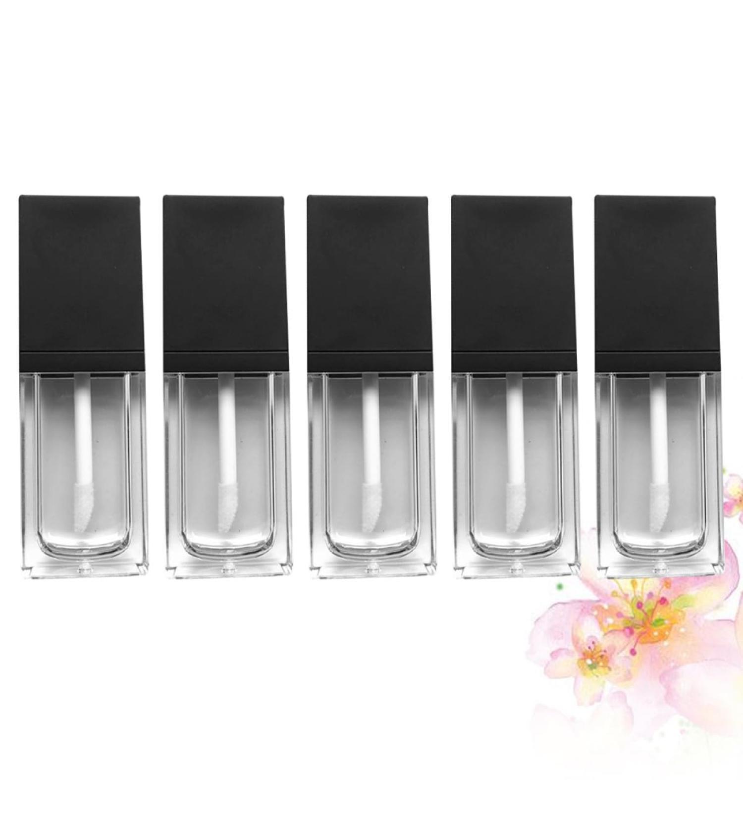 CLISPEED Lot de 5 Tubes de Gloss L vres Plats Carr s 8-10 Ml Noirs Flacons Transparents Rechargeables pour Gloss Liquide Huiles L vres Format L ger et Pratique pour Usage Mobile - Buy Online on GoSupps.com
