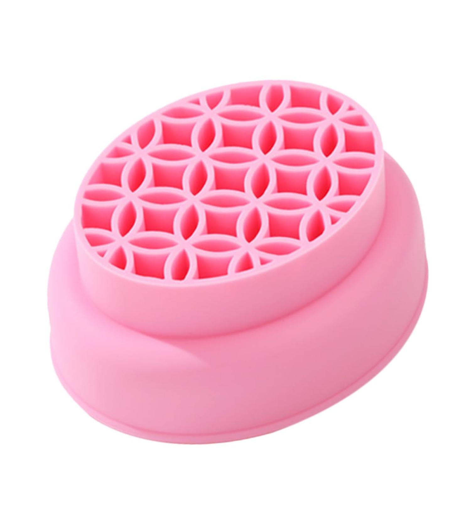 Mikinona Makeup Brush Cleaning Cup Brush Scrubber Mat Cosmetic Brush Cleaning Mat Silicone Brush Washing Bowl Makeup Brush Cleaning Pad Tool Silica Gel Pink Cleaner Beauty Egg - Buy Online on GoSupps.com