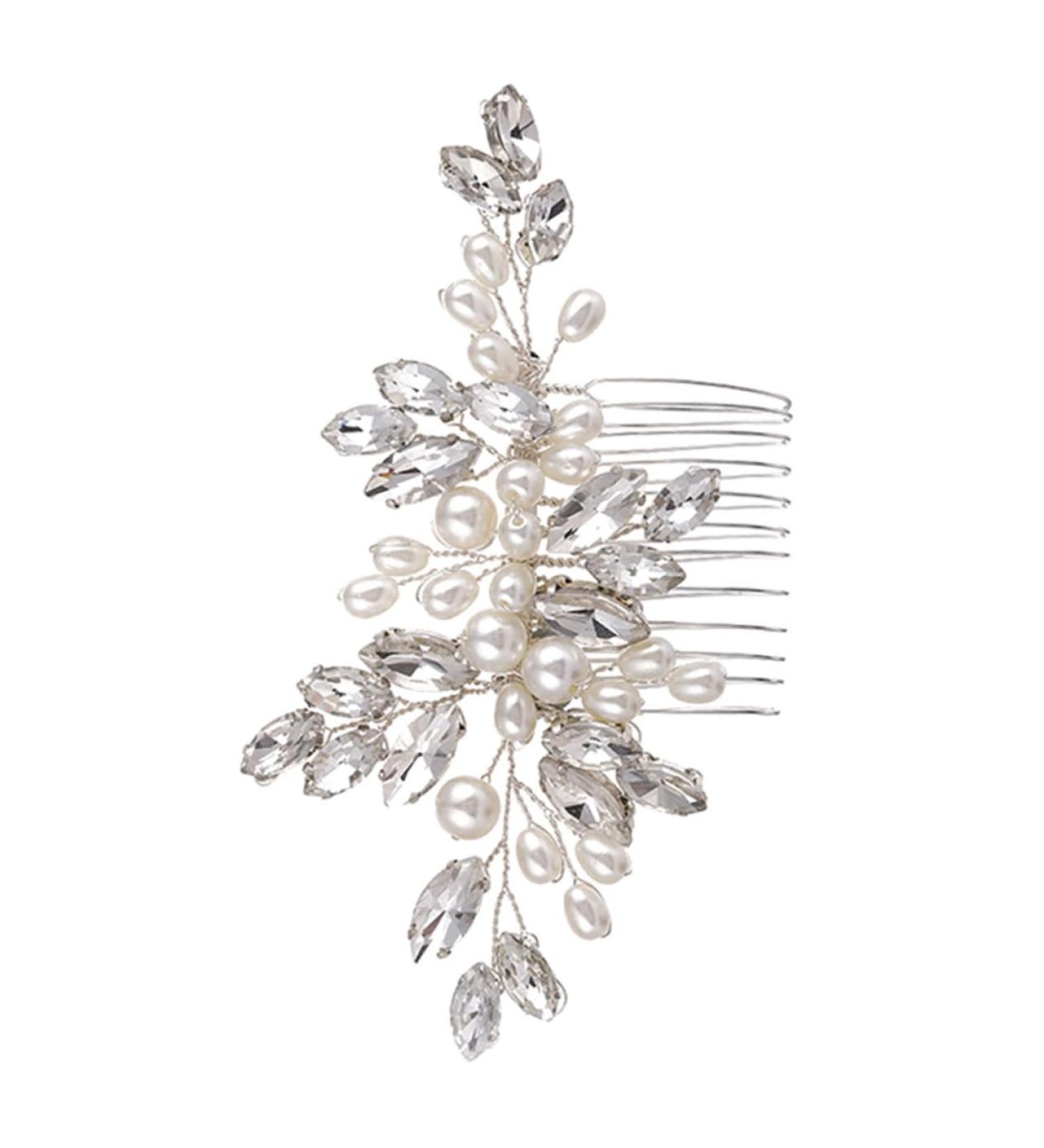 Housoutil Bridal Headwear Bun Hair Comb Wedding Hair Decor Exquisite Hair Comb Hair Wedding Decor Hair Pin Rhinestone Bobby Pins Wedding Bridal Headdress Grace Wig Pearl Miss White - Buy Online on GoSupps.com
