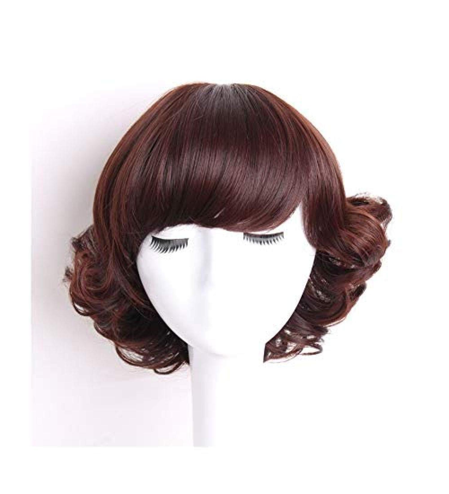 BGHJUE Short Curly Wig for Black Women - Brown Pixie Wig with Big Curls 30cm - Perfect for Any Occasion - Buy Online on GoSupps.com